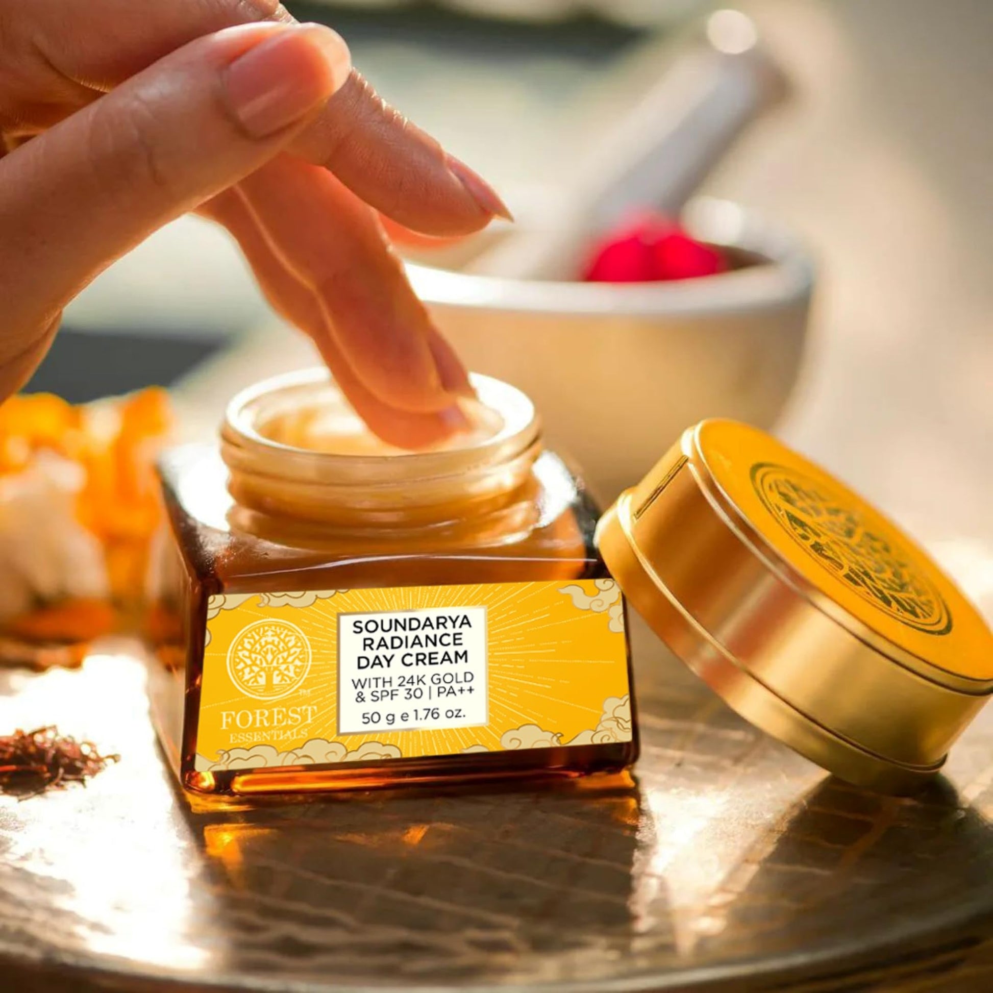 Forest Essentials Soundarya Radiance Cream With 24 Karat Gold & Spf 25 - 50G/1.7 Oz. 50 Milliliters