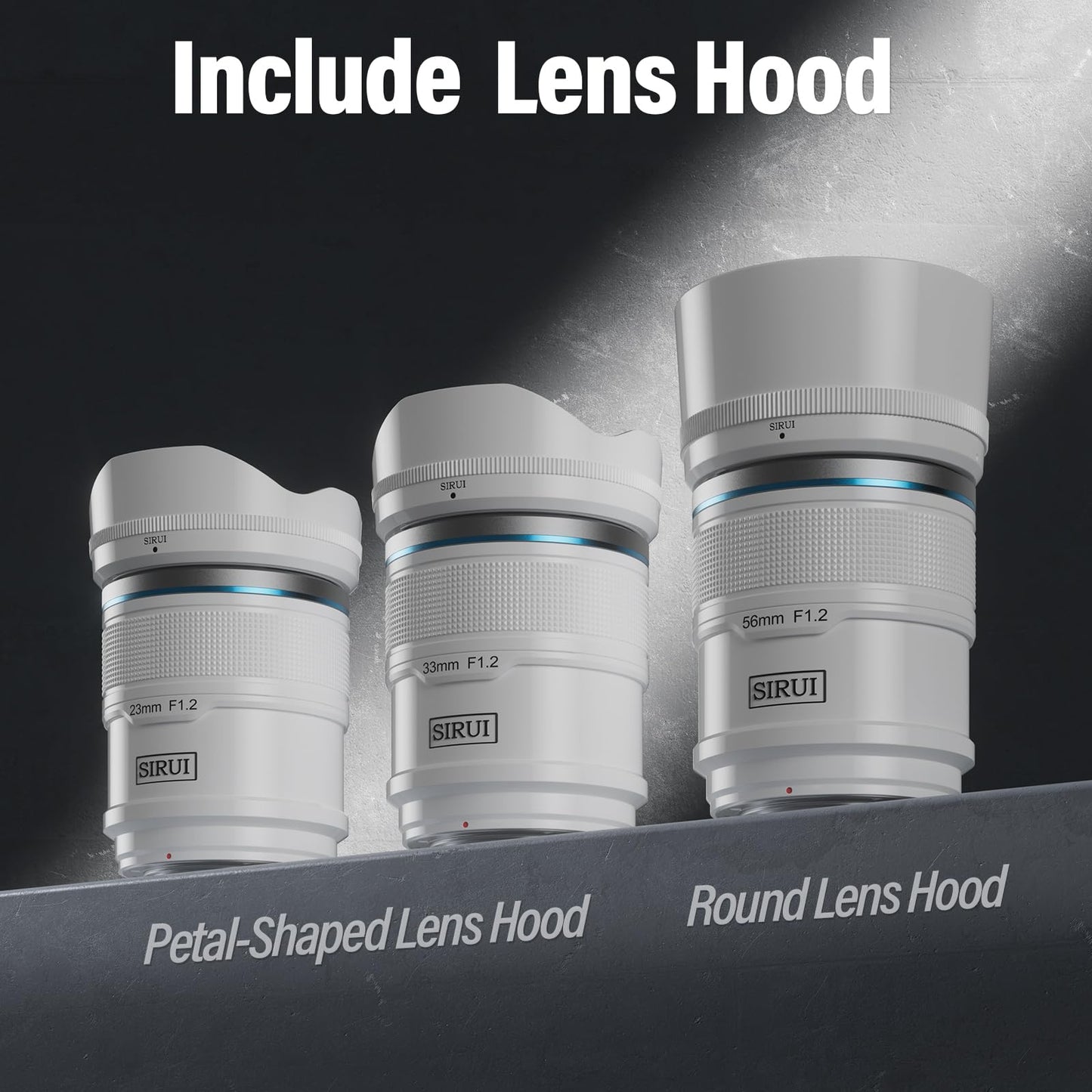 Sirui Sniper 56mm Autofocus Lens, F1.2 Wide Angle APS-C Camera Lens for A5 A6 A7 FX A9 ZV-E Series (E Mount, White)