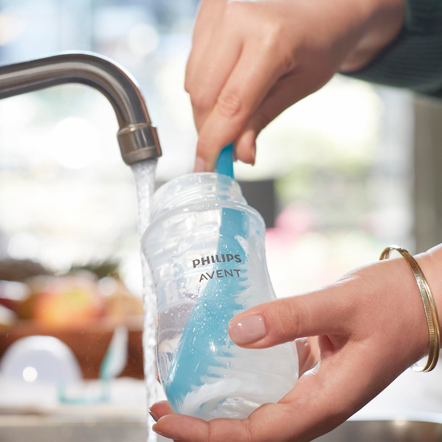 Biberón Philips Avent Natural Response Transparente con Válvula Anticólicos Flujo Medio para Bebés, Paquete de 3