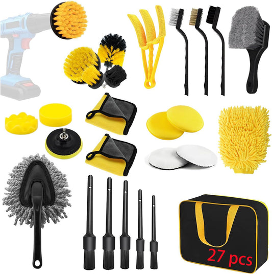 Juego de Cepillos TAGNEFLOR Profesional Azul para Limpieza de Coches Estilo II