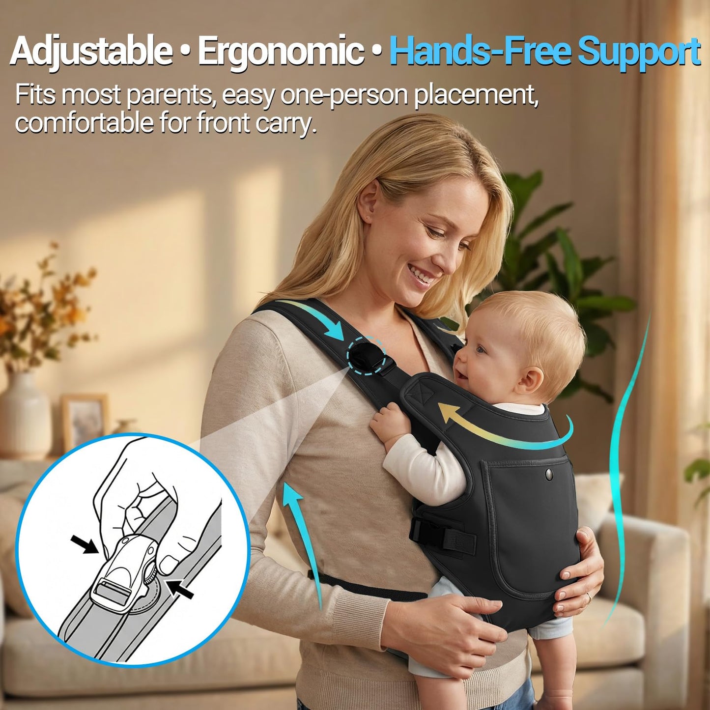 Portabebés de neopreno para bebés recién nacidos a niños, ergonómico e impermeable para el pecho con correas ajustables, transpirable y ligero, equipo de uso para verano, piscina, natación y playa