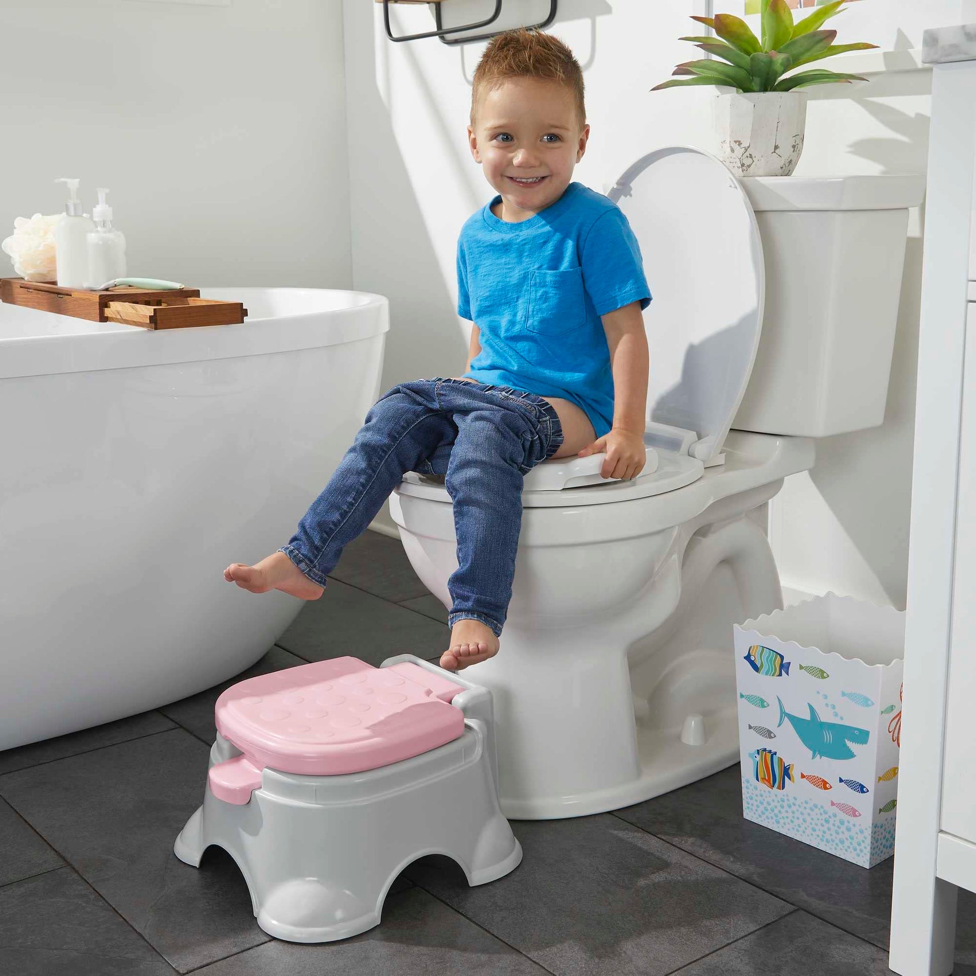 Fisher-Price Baby Bacinica para Bebés 3 En 1 Fácil de Limpiar y con Protector contra Salpicaduras para Bebés de Etapa de Desarrollo en Adelante