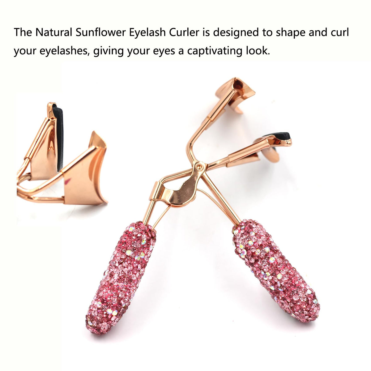 Bestbling Rizador De Pestañas Con Brillantes Diamantes De Imitación: Diseñado Para Lograr Pestañas Rizadas Impresionantes (Rosa) Rosa