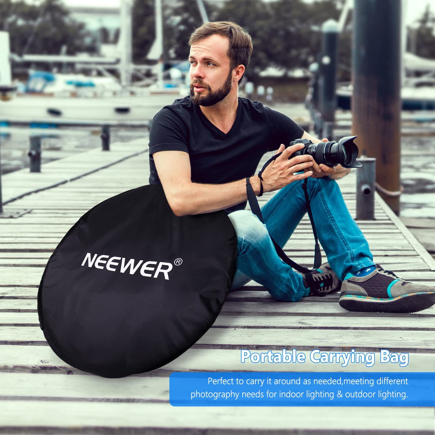 NEEWER 59"x79"/150x200cm Light Reflectors para Fotografía, Compacto 5 in 1