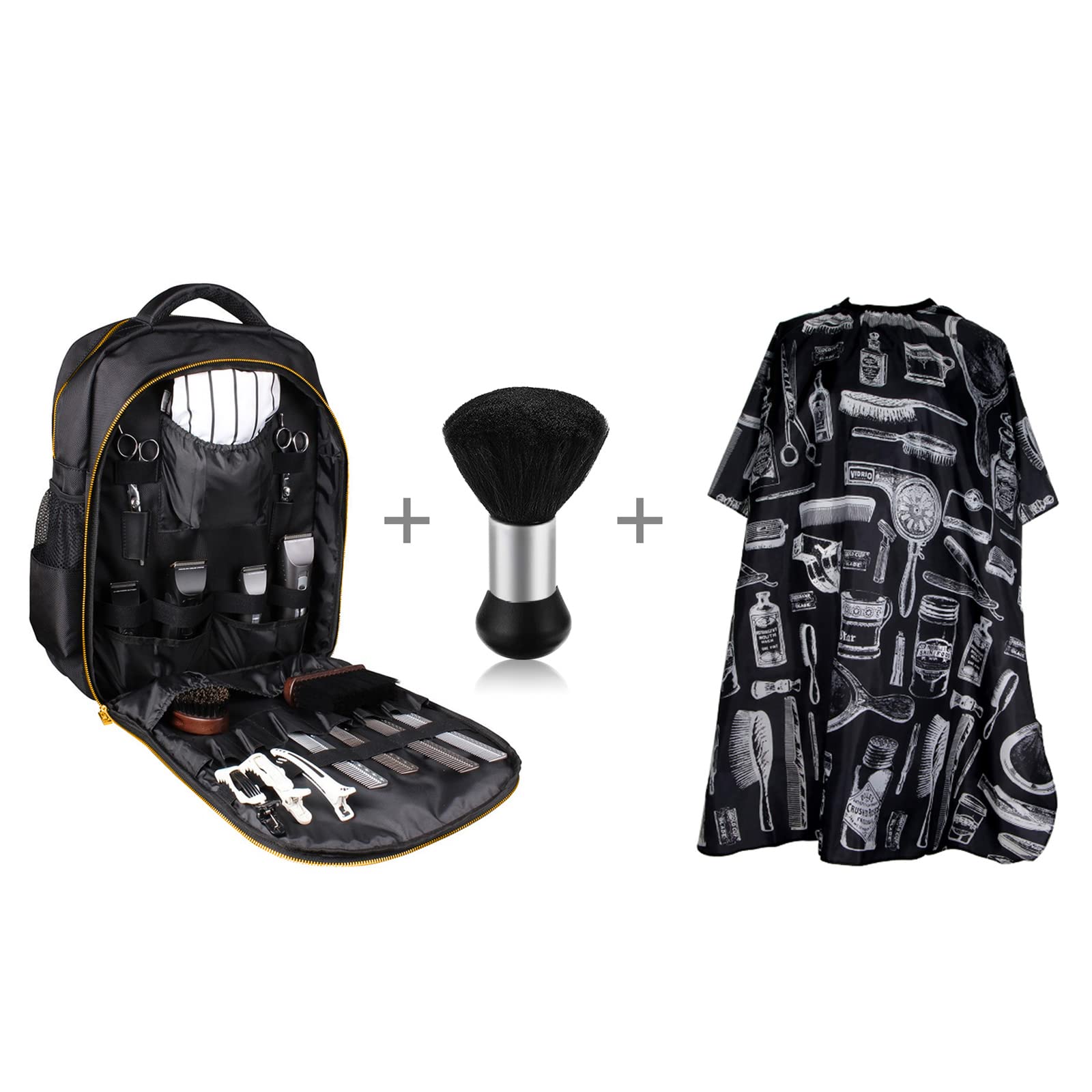 HUIMSWARM - Bolsa de peluquero para peluquero, mochila para peluquería, gran capacidad, cremallera de cobre puro, a prueba de agua, con 1 capa de peluquero y cepillo de peluquería, suministros de