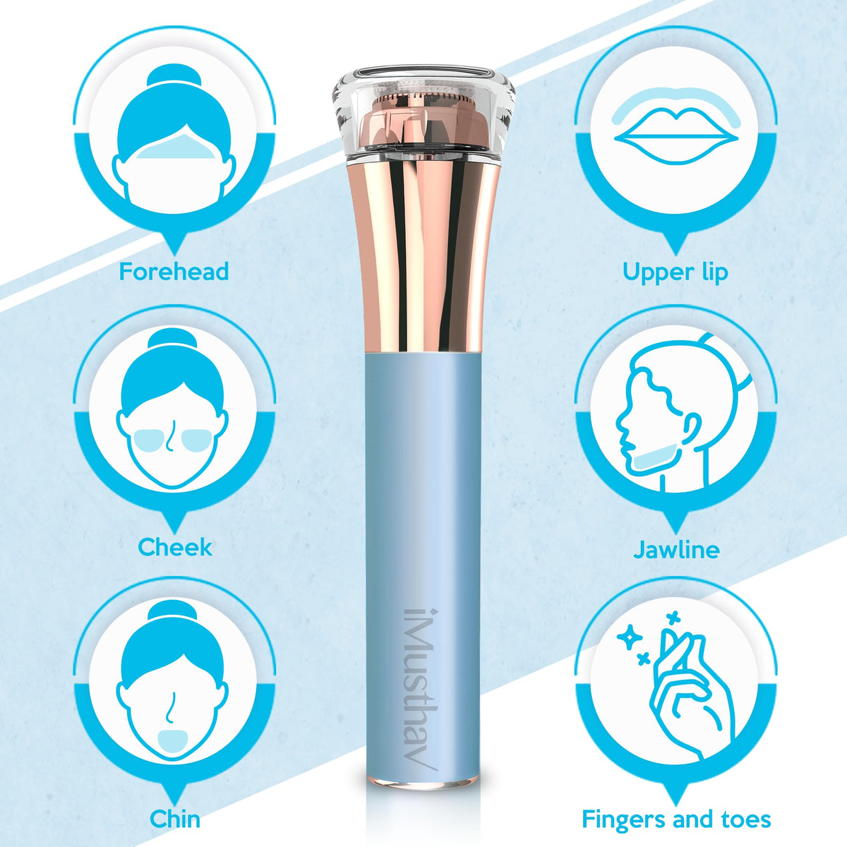 Depiladora facial profesional, rápida, precisa, indolora, de labios y barbilla, para mujeres, recargable por USB, chapada en oro de 18 quilates, cabeza flotante de doble anillo de 13 mm, luz LED de