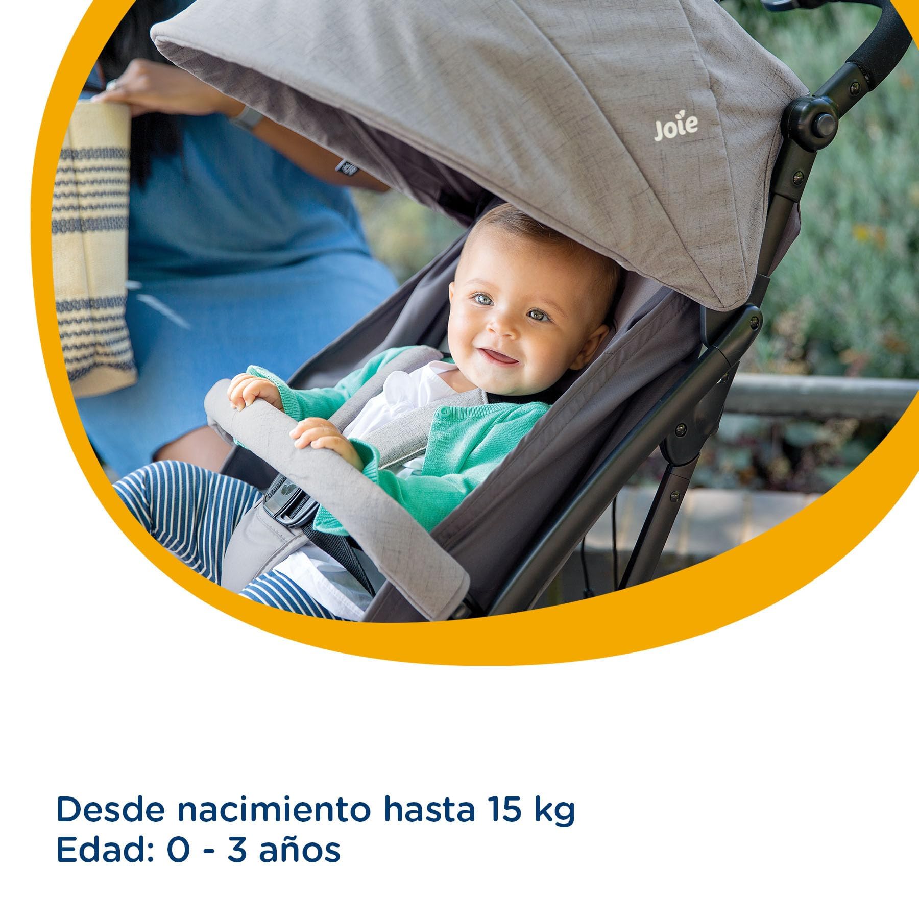 Joie Carriola para Bebe Tourist con Silla Ergonomica, Carriola Moderna para Bebes, Carreola Portabebe de Viaje Plegable y Convertible 2 Posiciones, Carreola con Frenos y Manija Ajustable