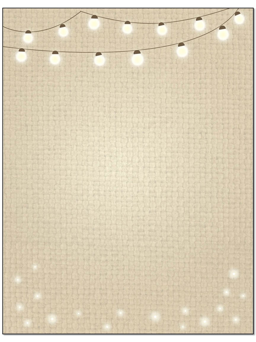 Stonehouse Collection | Papelería rústica | Papel de membrete rústico | 8.5 x 11 | Hecho en Estados Unidos | 60 hojas | Cadena de listones (tiras de luces)