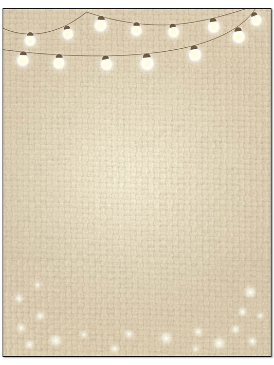 Stonehouse Collection | Papelería rústica | Papel de membrete rústico | 8.5 x 11 | Hecho en Estados Unidos | 60 hojas | Cadena de listones (tiras de luces)