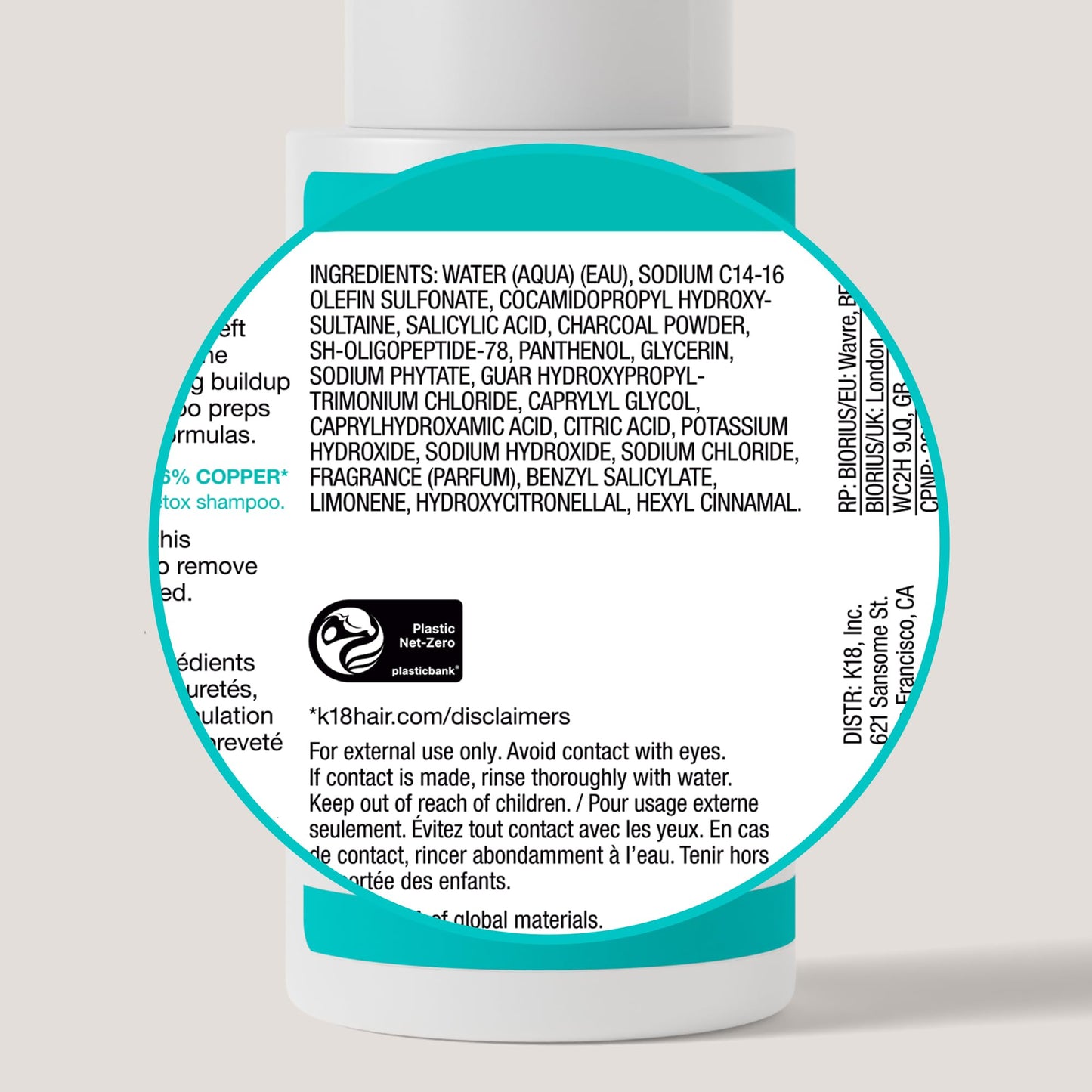 Champú Clarificante K18 Peptide Prep Seguro Color con Ingredientes Inspirados en Cuidado de la Piel