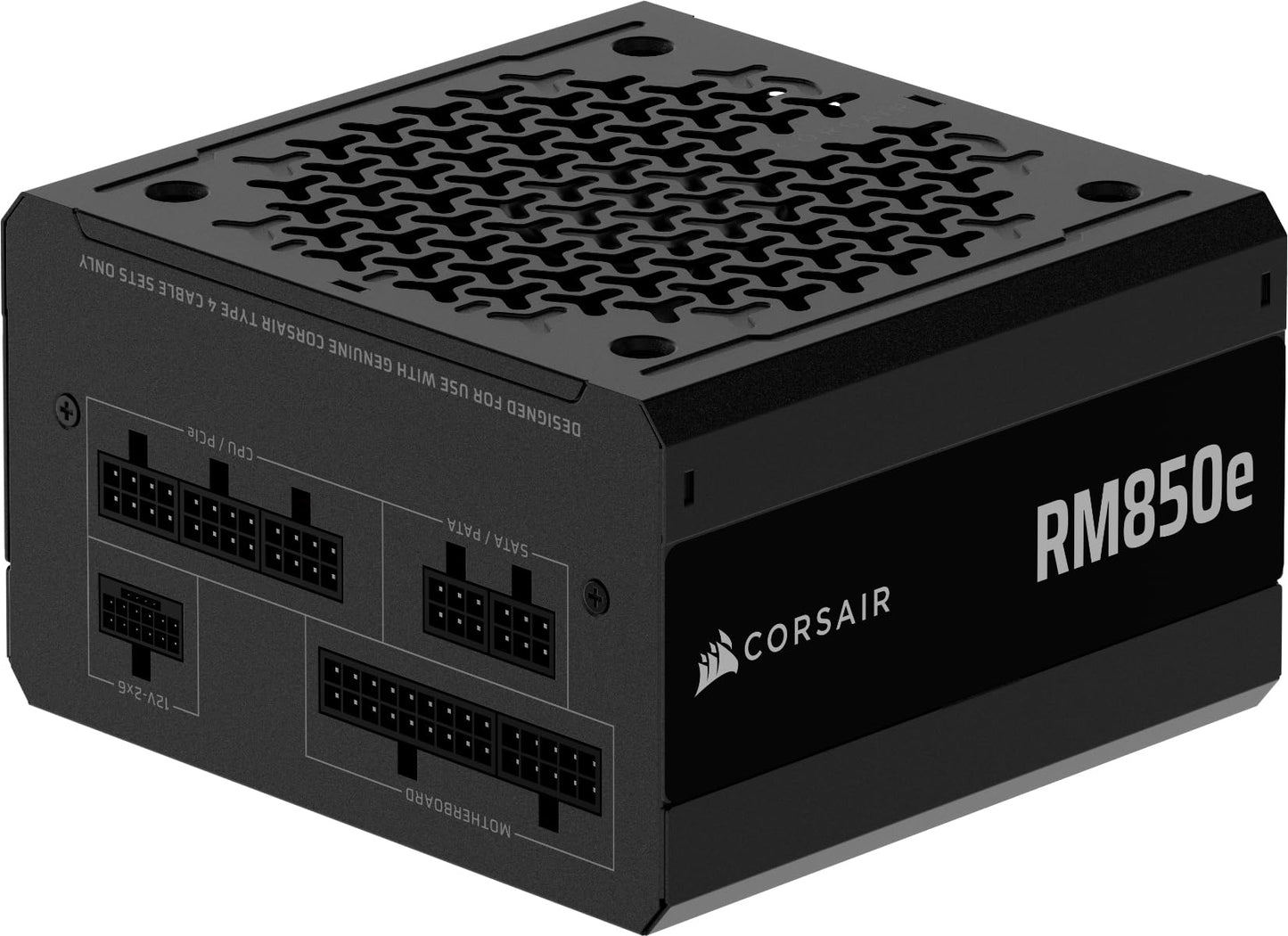 Corsair RM850e (2025) Fuente de alimentación ATX Totalmente Modular de bajo Ruido con Cable de 12V-2x6 - Compatible con ATX 3.1 y PCIe 5.1, eficiencia Cybenetics Gold, condensadores a 105°C - Negro