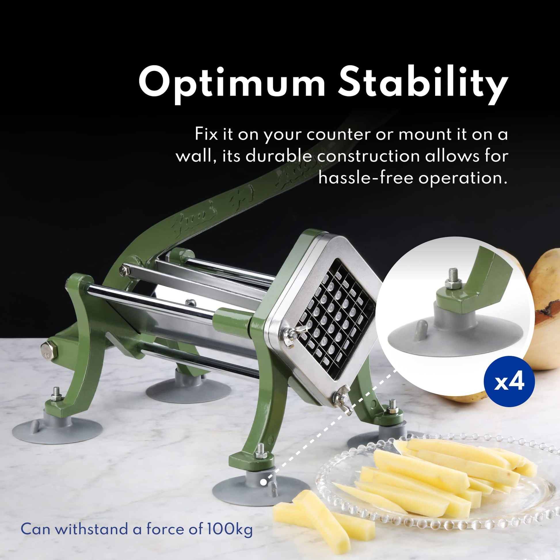 Cortador de Papas Fritas New Star Foodservice Ventosa 0.9 cm Comercial