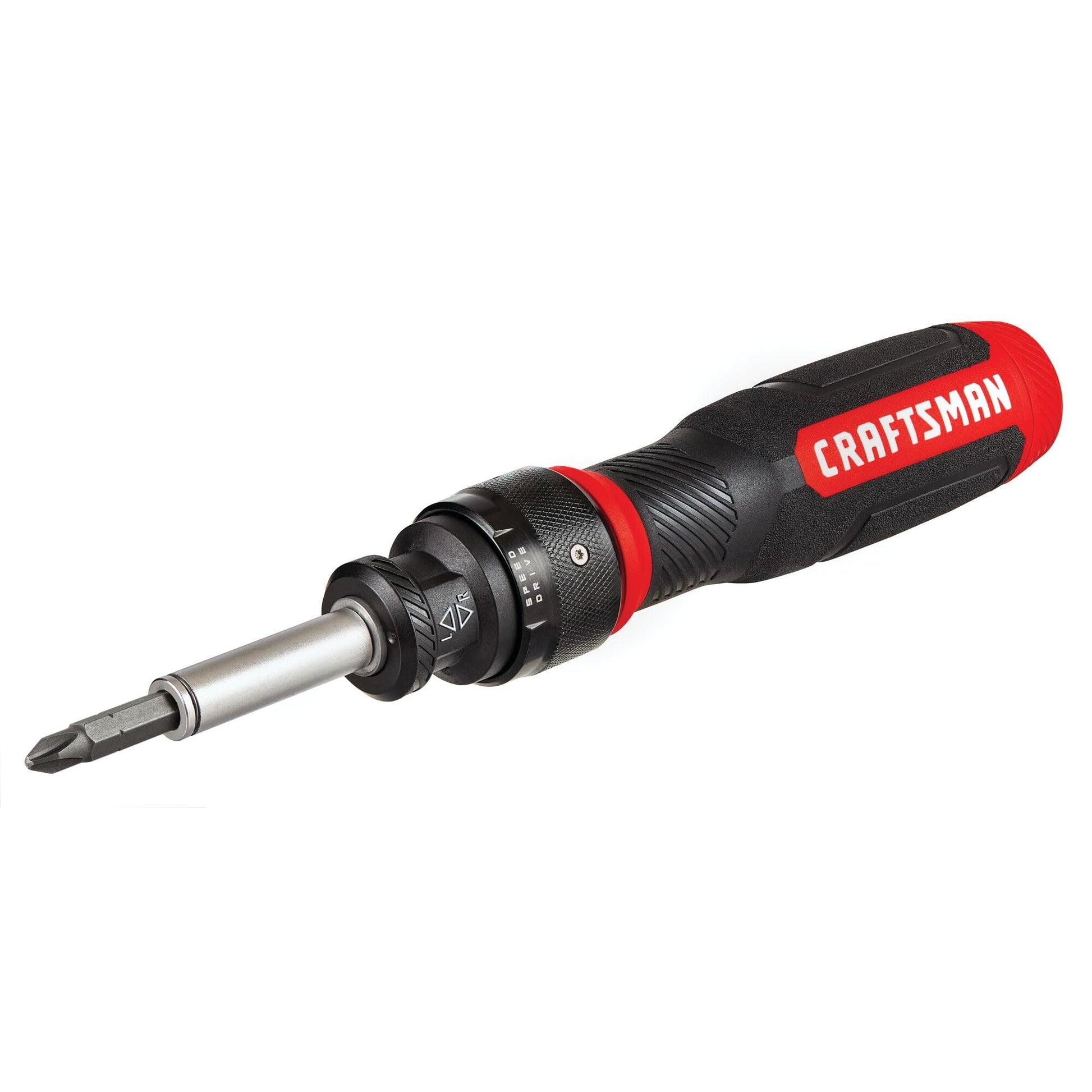 CRAFTSMAN - Destornillador de carraca, SpeedDrive, puntas de doble punta de 2 pulgadas, mango con capacidad para hasta 6 puntas (CMHT68129)