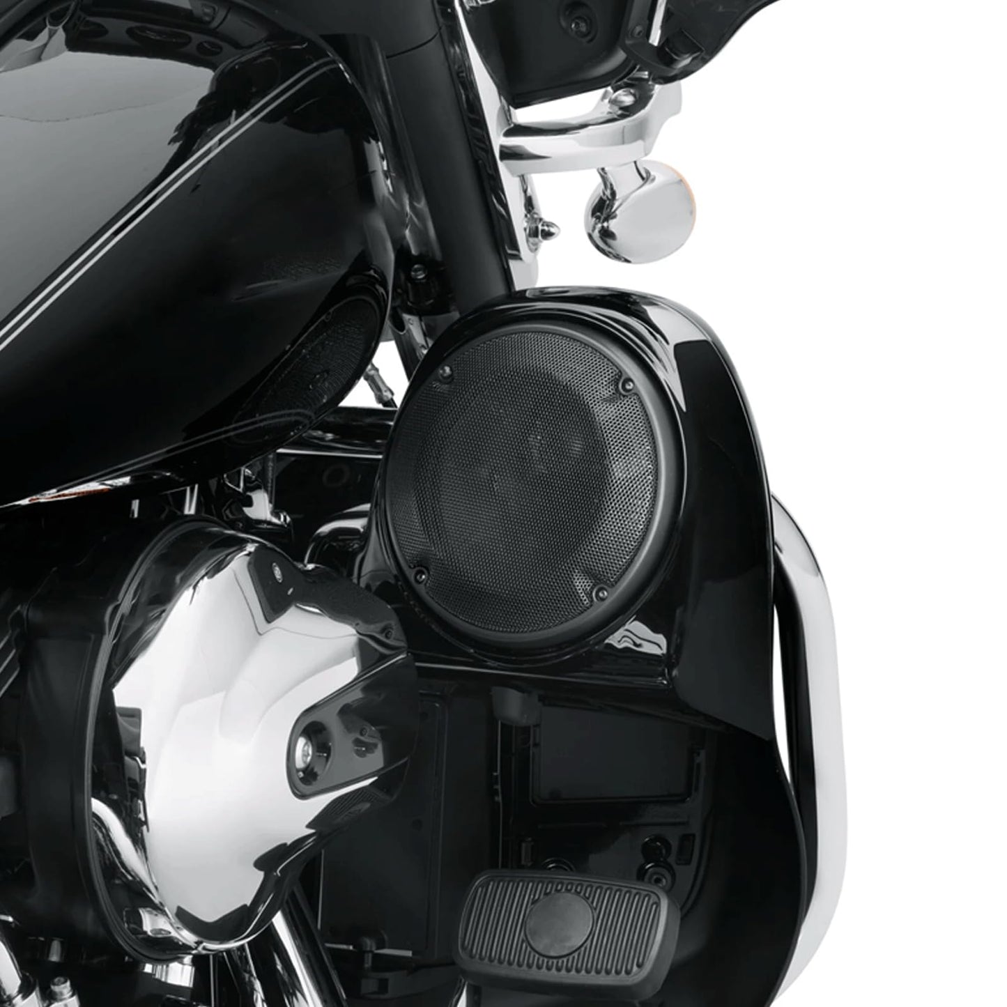 Cubierta de Parrilla de Altavoz para Alforja VPZMT Negro Compatible con Harley Touring y Street Glide Para Moto