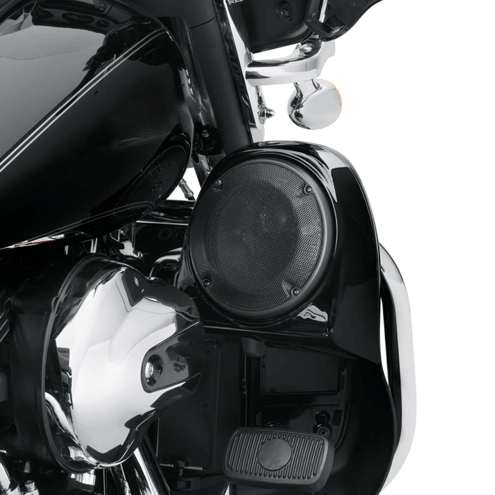 Cubierta de Parrilla de Altavoz para Alforja VPZMT Negro Compatible con Harley Touring y Street Glide Para Moto