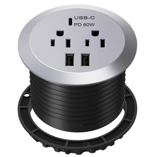 Ojal de Alimentación de Computadora TOPGREENER Gris con PD de 65 W y 1 Puerto USB-C para MacBook