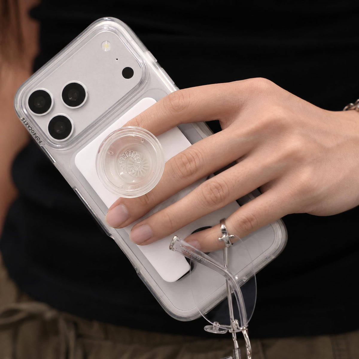 Portafolios para Teléfono PopSockets MagSafe Agarre Expandible y Anillo Adaptador Compatible Carga Inalámbrica