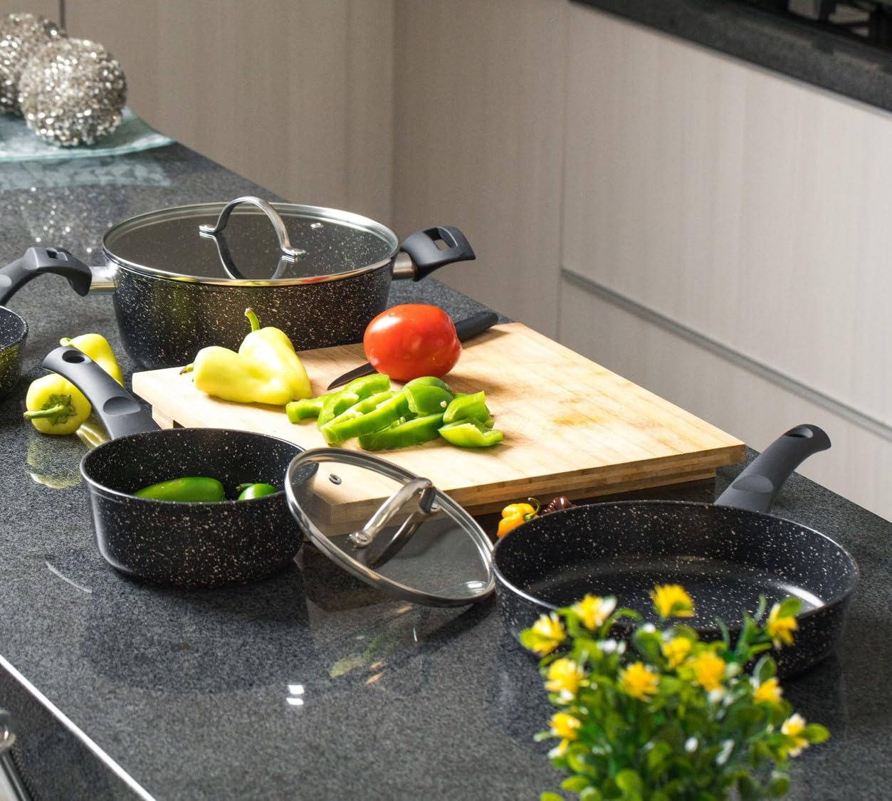 Cinsa Bateria de cocina Forta Roca 5 piezas de Aluminio Forjado (Bateria 5 piezas)