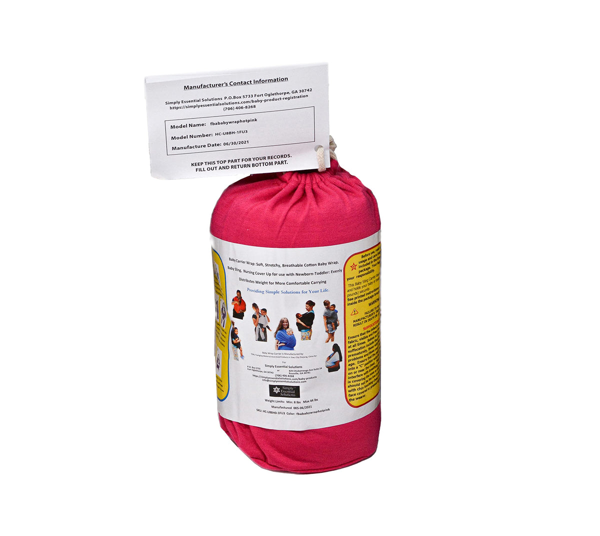 Portabebés suave, elástico, envoltura de algodón para bebé, correa para bebé, cubierta de lactancia para uso con recién nacidos/bebés: distribuye uniformemente el peso para un transporte más cómodo (rosa intenso)