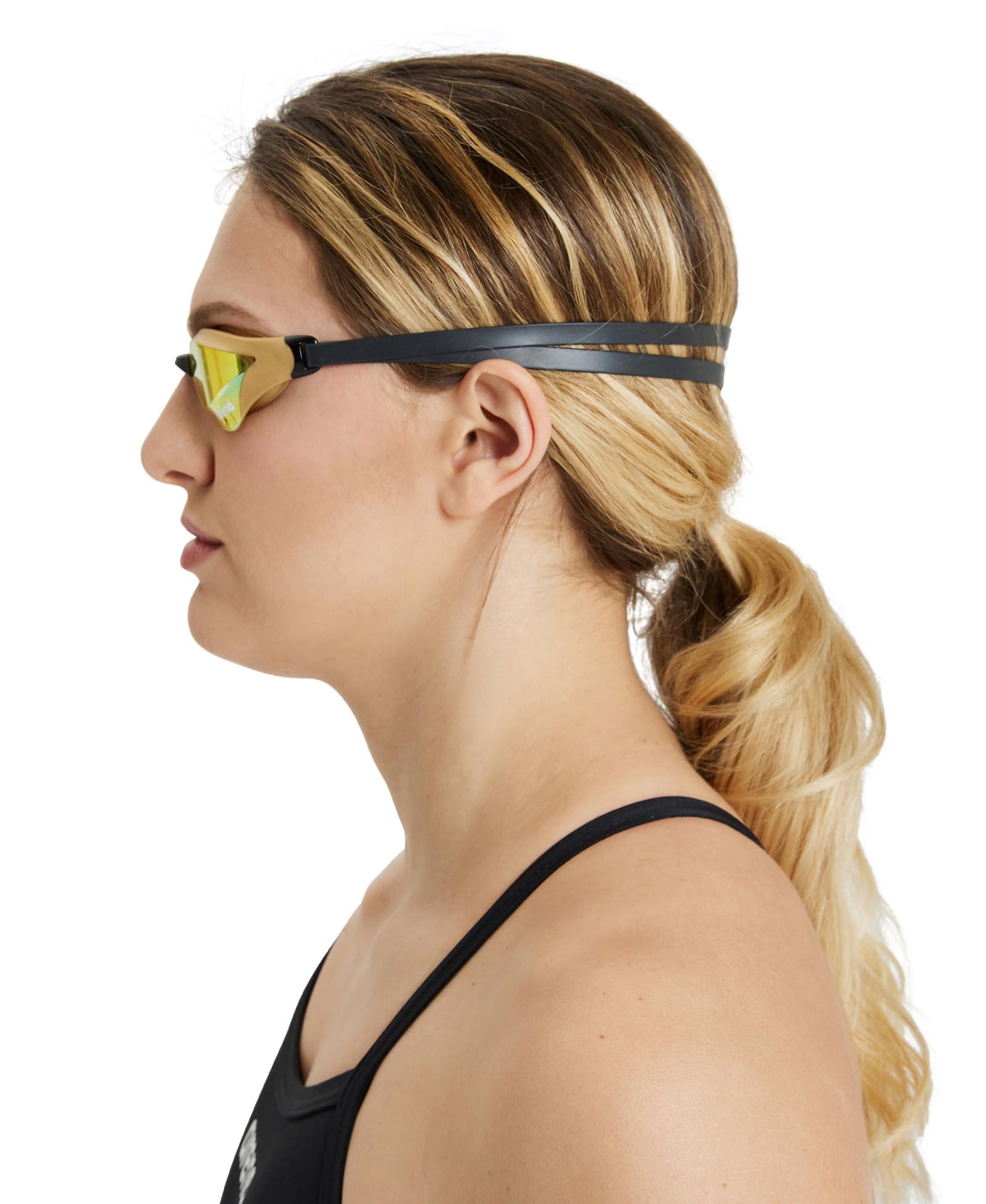 Anteojos de Natación Arena Cobre Amarillo Dorado con Lentes de Espejo Antivaho para Hombre y Mujer