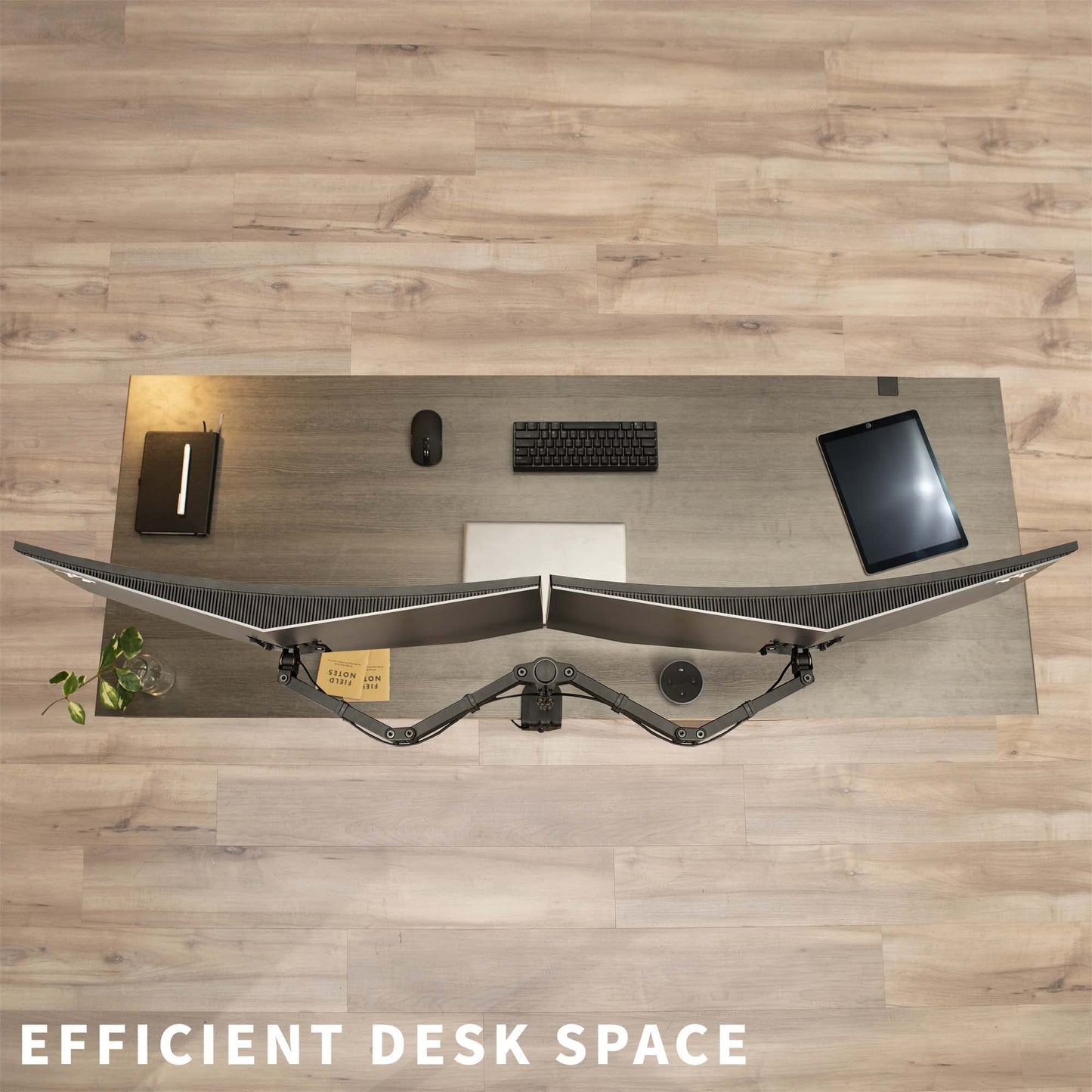 Soporte de Montaje de Escritorio VIVO Negro para Monitor Dual de Movimiento Completo VESA