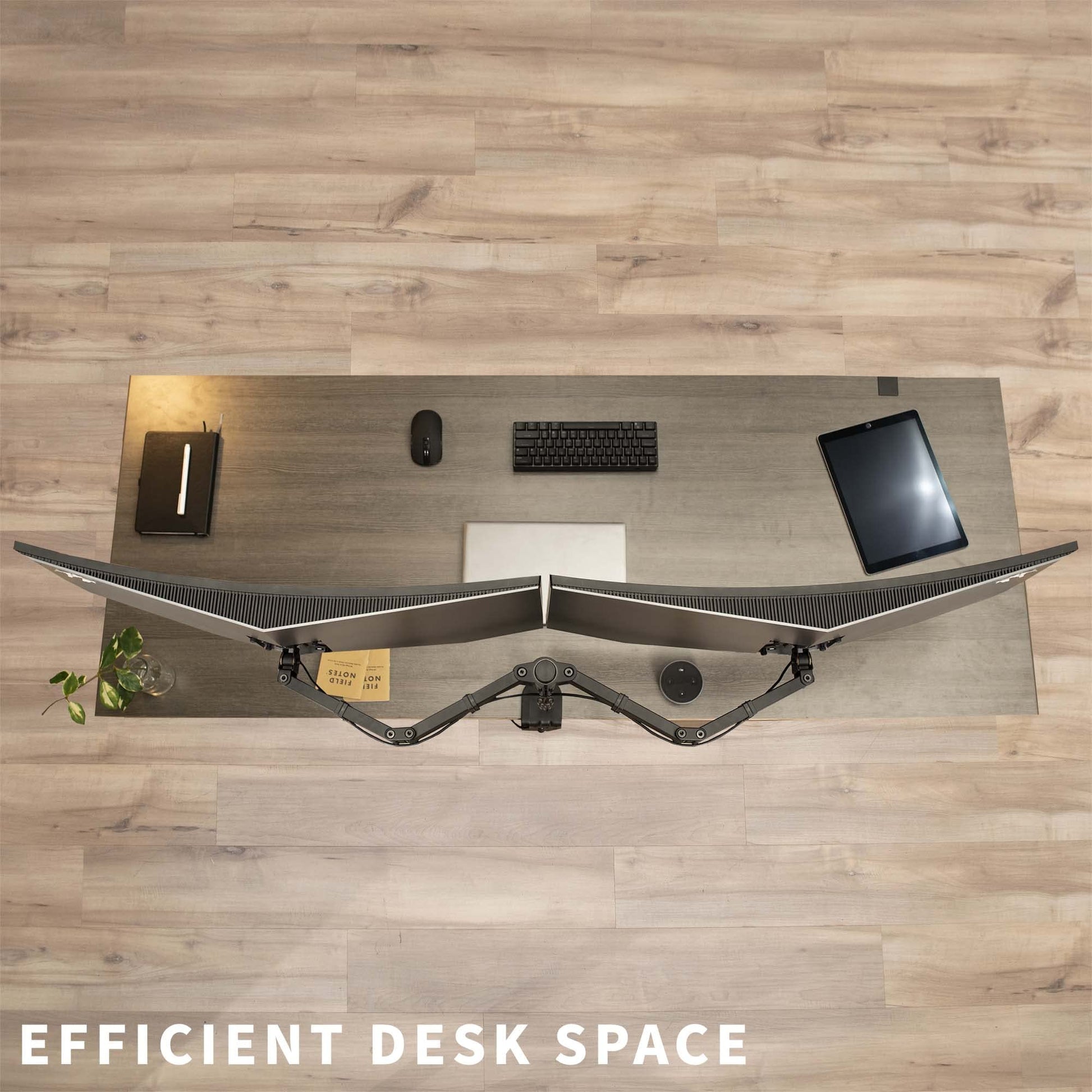 Soporte de Montaje de Escritorio VIVO Negro para Monitor Dual de Movimiento Completo VESA
