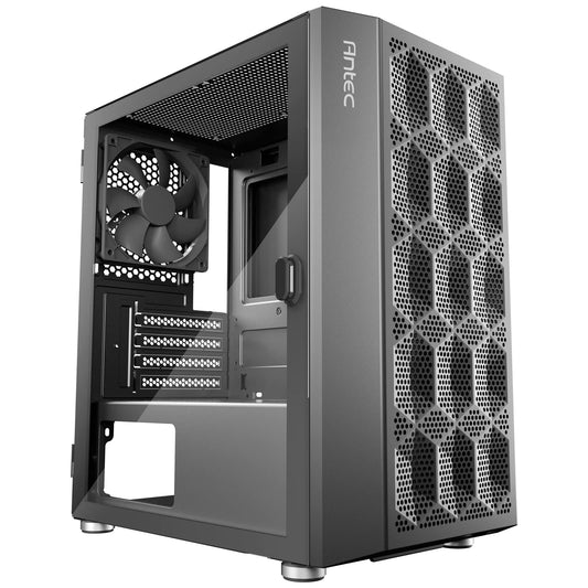 Antec NX200 M Micro-ATX Tower - Caja de Ordenador con Ventilador Trasero de 120 mm preinstalado, diseño de Malla en el Panel Frontal ventilado Flujo de Aire, Serie NX, Color Negro