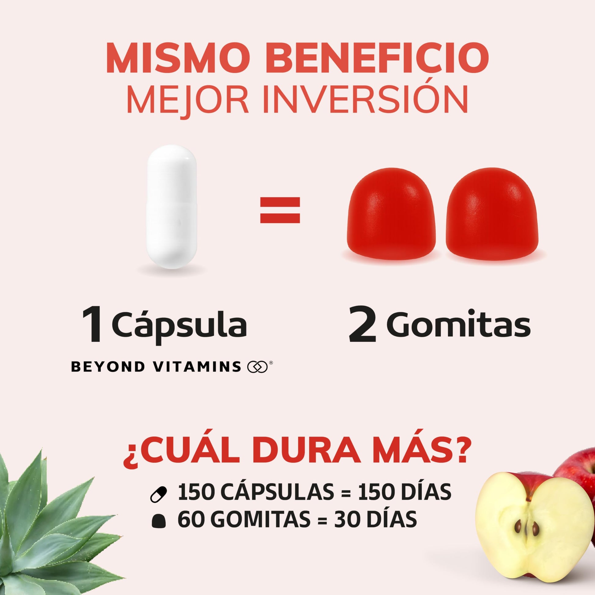 Vinagre de Manzana Daily Life con Inulina de Agave Cápsulas 150 Gummy Free y sin Azúcar