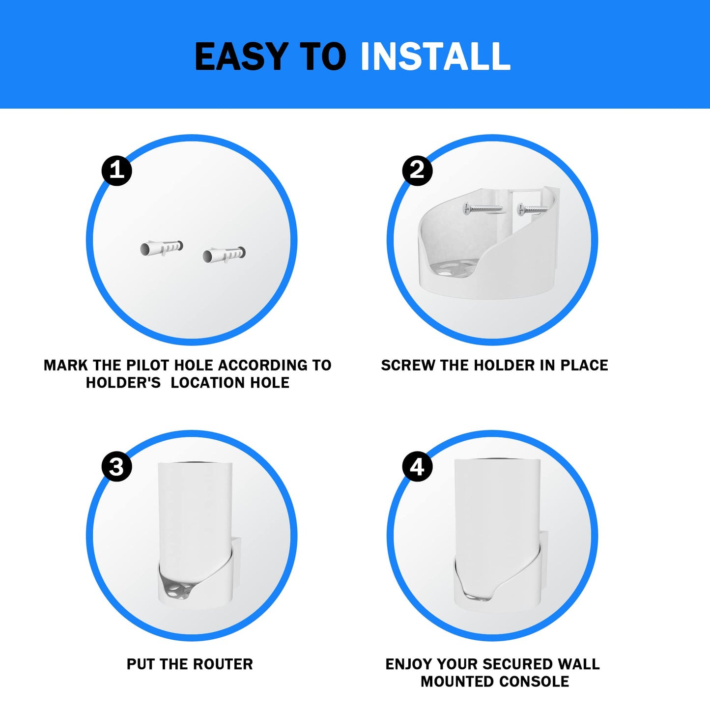 Estante de Pared SONGCHEER Blanco para Tp Link Deco X68 XE75 XE75 Pro AXE5400 Deco Mesh WiFi 6E con Organizador de Cables y Kit de Montaje