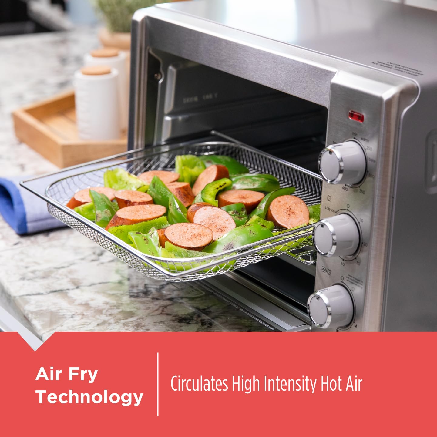 BLACK+DECKER™ Crisp 'N Bake Air Fry Horno, se adapta a una pizza de 12 pulgadas, plata