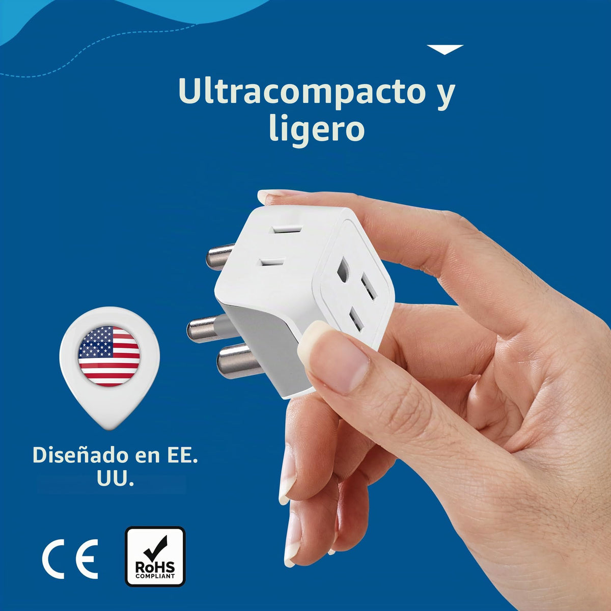 Juego de Adaptadores de Viaje Ceptics Negro 2 en 1 de Estados Unidos a África para Hombre