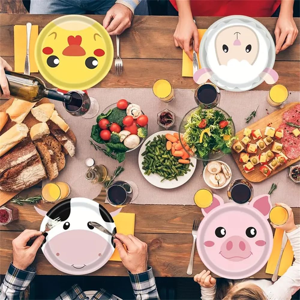 Platos de Papel para Fiestas de Animales de Granja