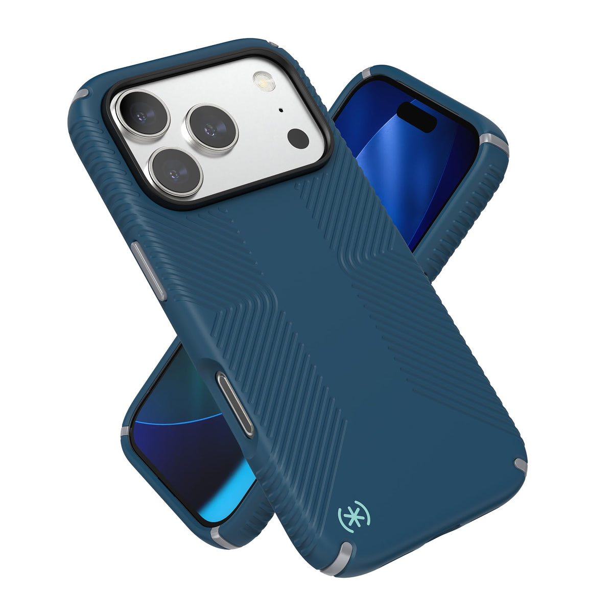 Funda para iPhone 17 Pro Speck mar profundo plata metálica azul hechizo compatible con MagSafe