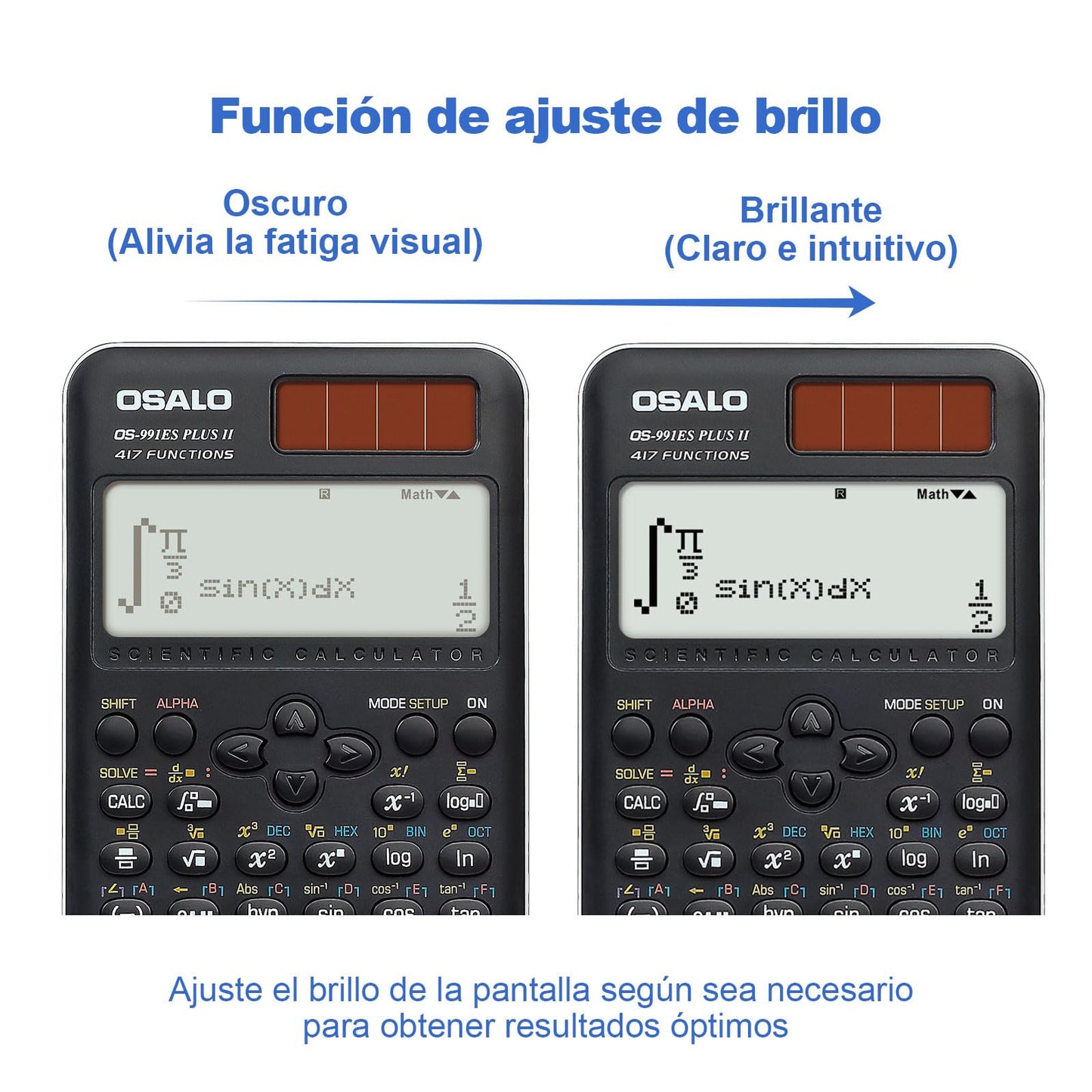 Calculadora Científica Pendancy 417 Función 12 Dígitos Pantalla Escrita Solares y Batería para Estudiantes y Universitarios