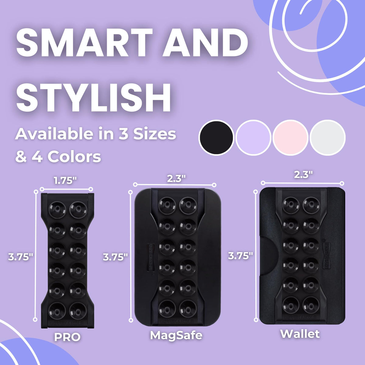 Agarre para Teléfono LOVEHANDLE PRO Negro con Correa de Ventosa Magnética y Soporte Fuerte