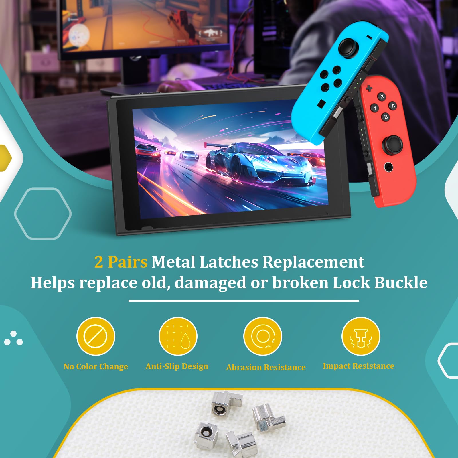 Hebilla de bloqueo para Nintendo Switch/Switch OLED pestillos de repuesto para Nintendo Switch Lock Hebillas Accesorios Piezas de reparación