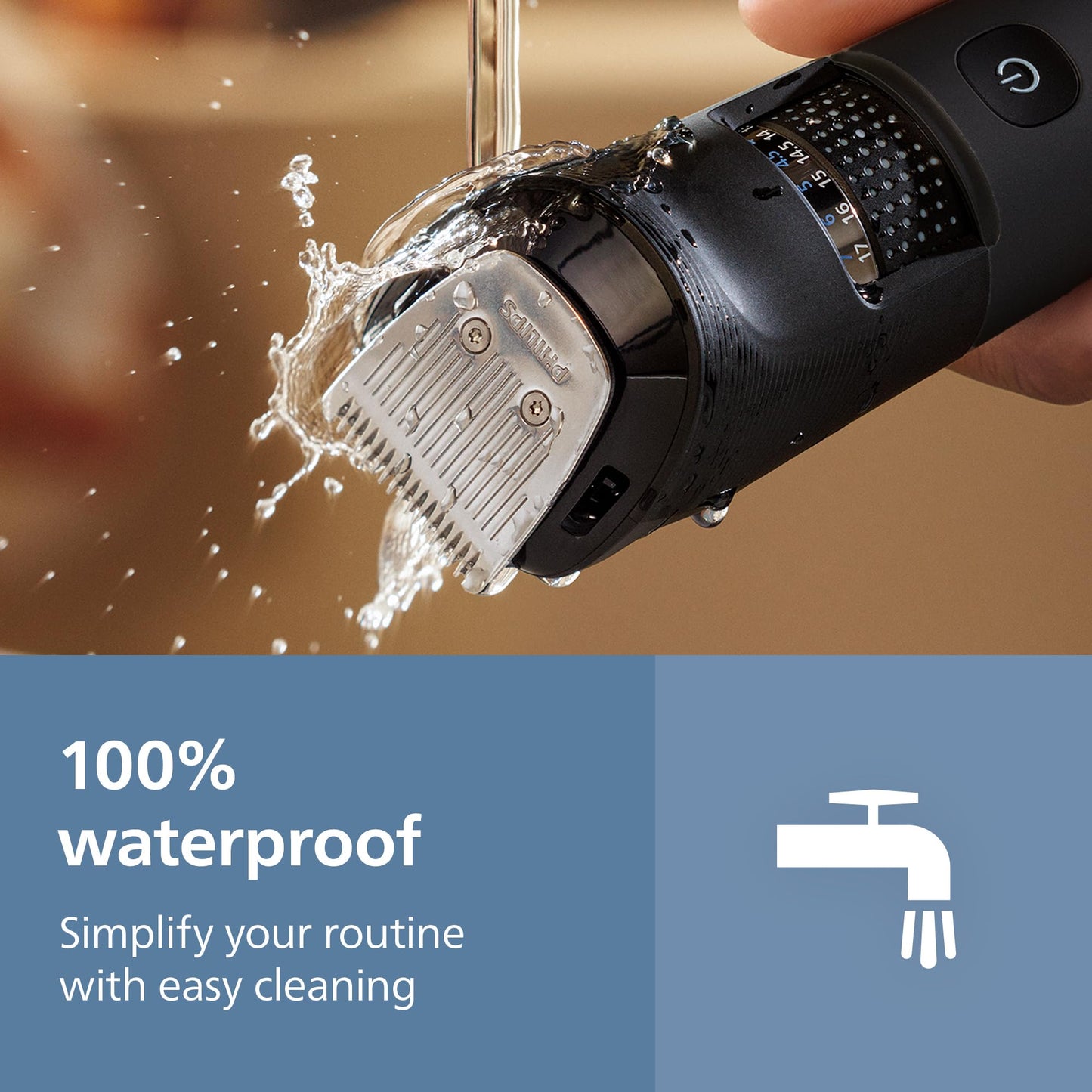 Norelco Philips Cortadora de Barba Serie 5000, 100% Impermeable, Esfera de Precisión con 40 Ajustes de Ajuste de Bloqueo, Cuchillas de Metal Autoafilables y Colector de Desorden de Barba, Bt5775/40, N