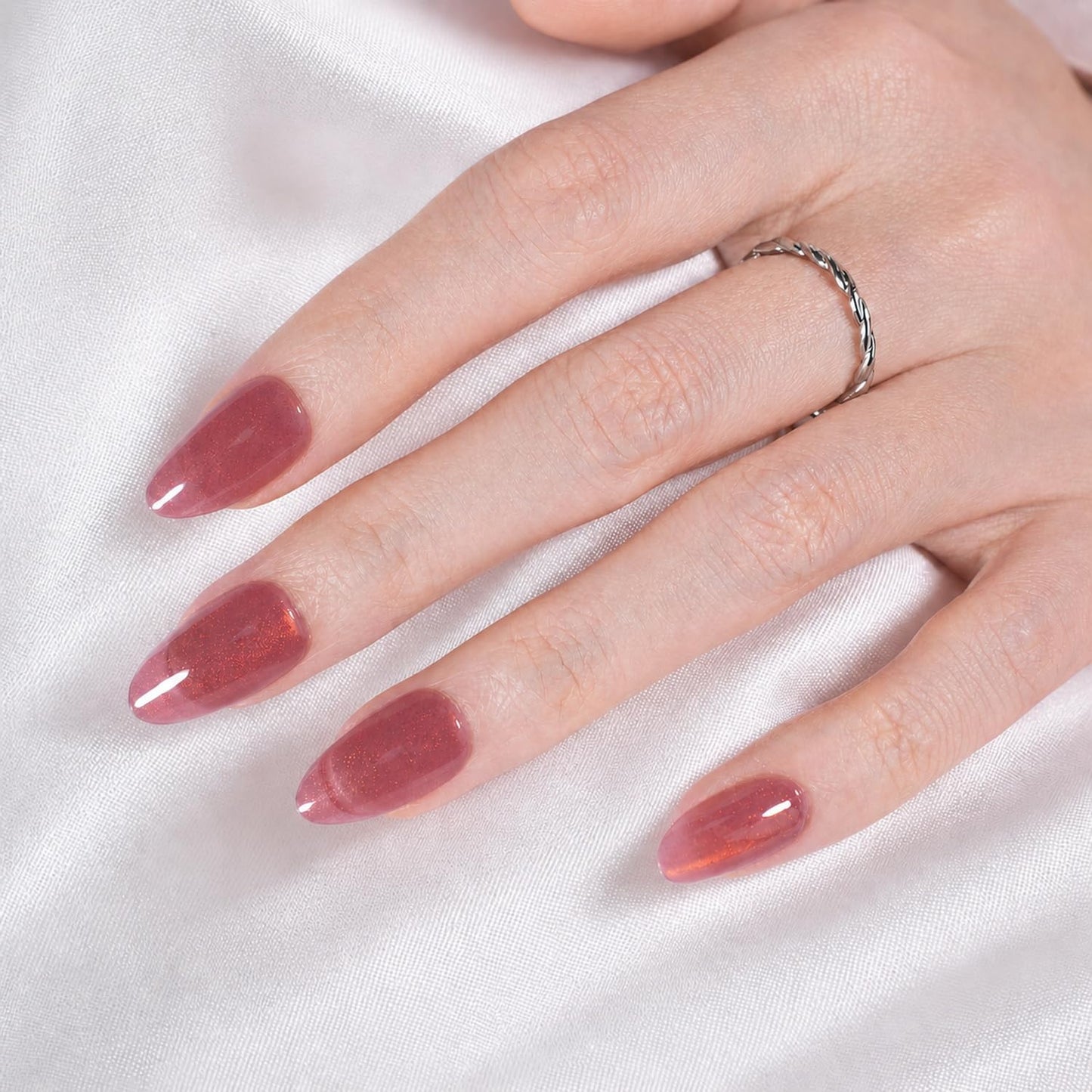 SXC Uñas postizas de la marca Cosmetics | Serie X1, almendra corta (035 Berry Chrome)