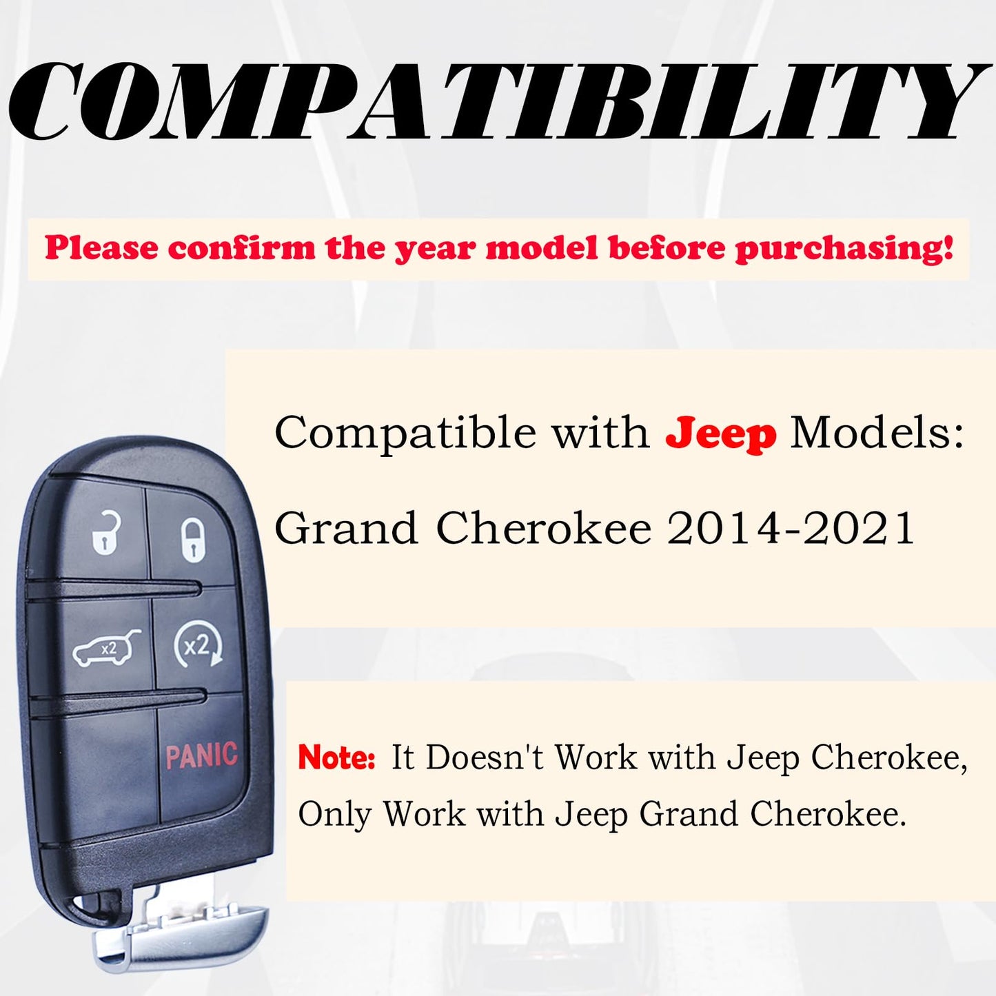 MechanMagic - Llavero de repuesto compatible con Jeep Grand Cherokee 2014-2021, llave inteligente de proximidad, entrada sin llave, mando a distancia, arranque remoto M3N-40821302 68143505AC