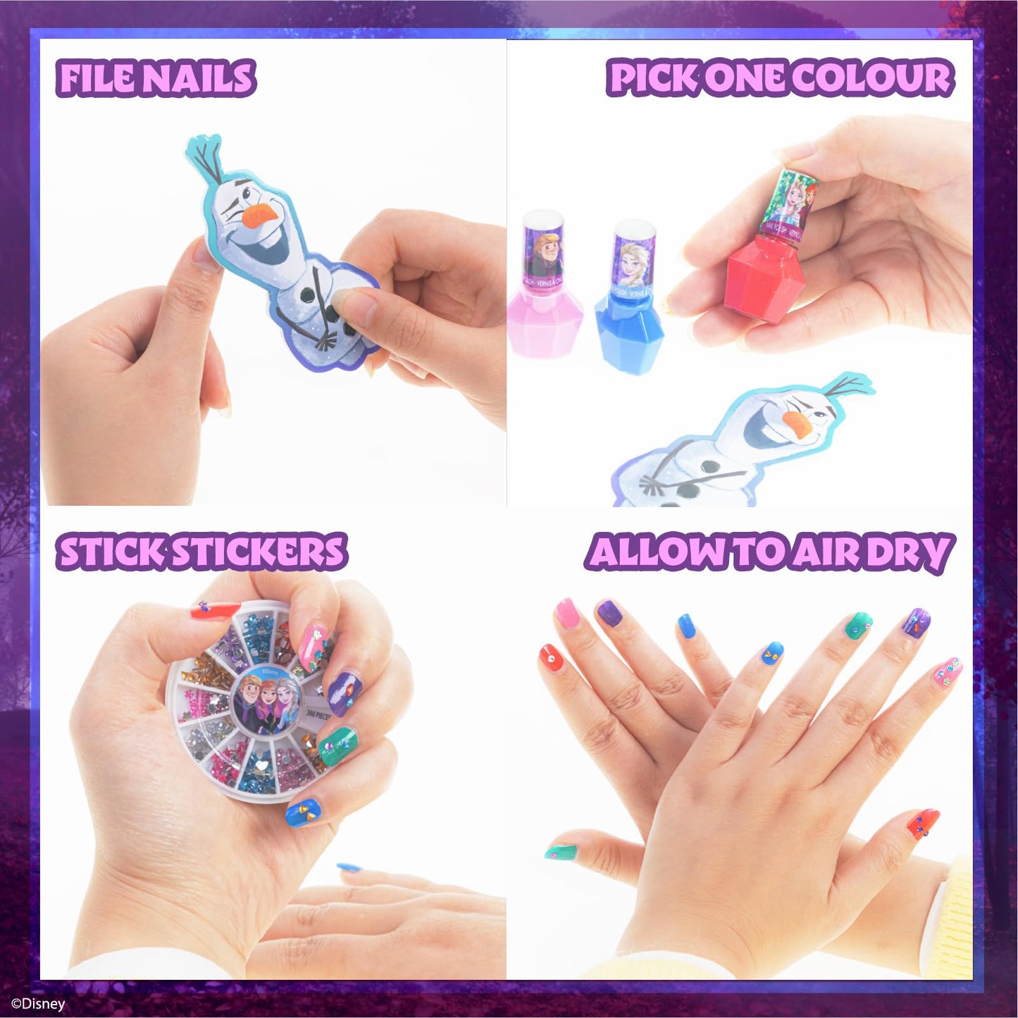 Frozen Esmalte al Agua 15 pzas Fácil de Quitar para Niñas Regalo