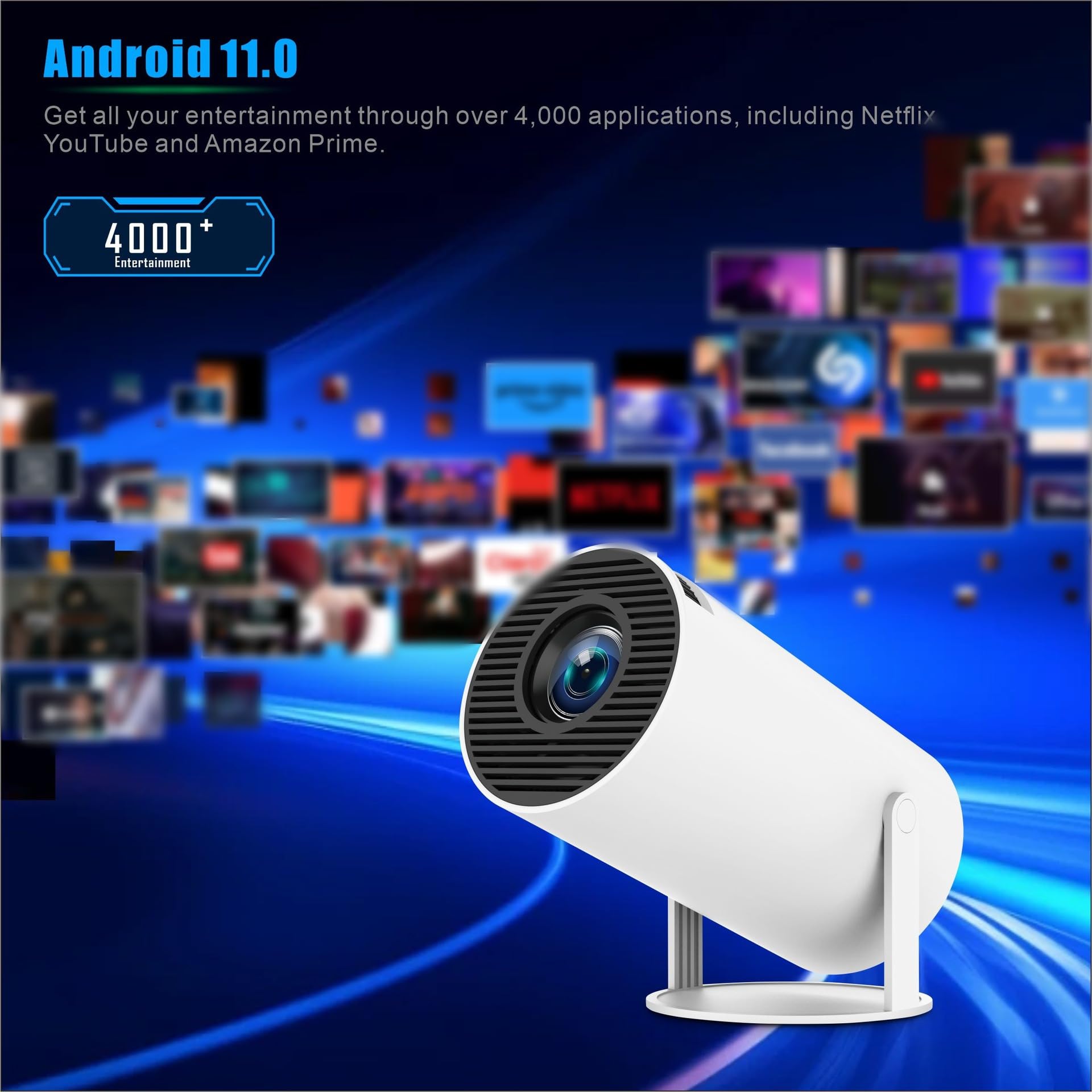 Mini Proyector WiFi 6 BT5.0 Android 11.0 pro Cine en Casa 4K