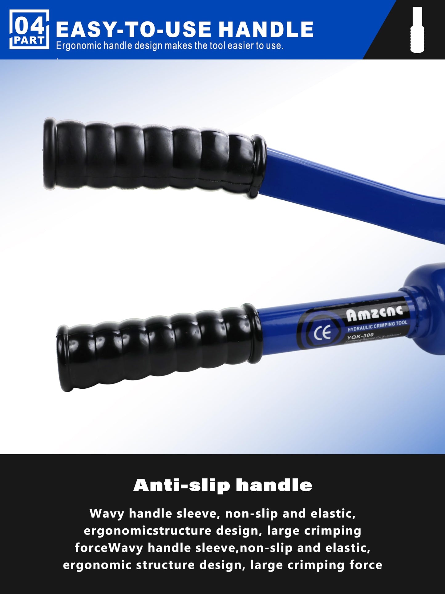 Crimpadora Hidráulica Industrial AMZCNC 16 Toneladas con 13 Juegos de Troqueles