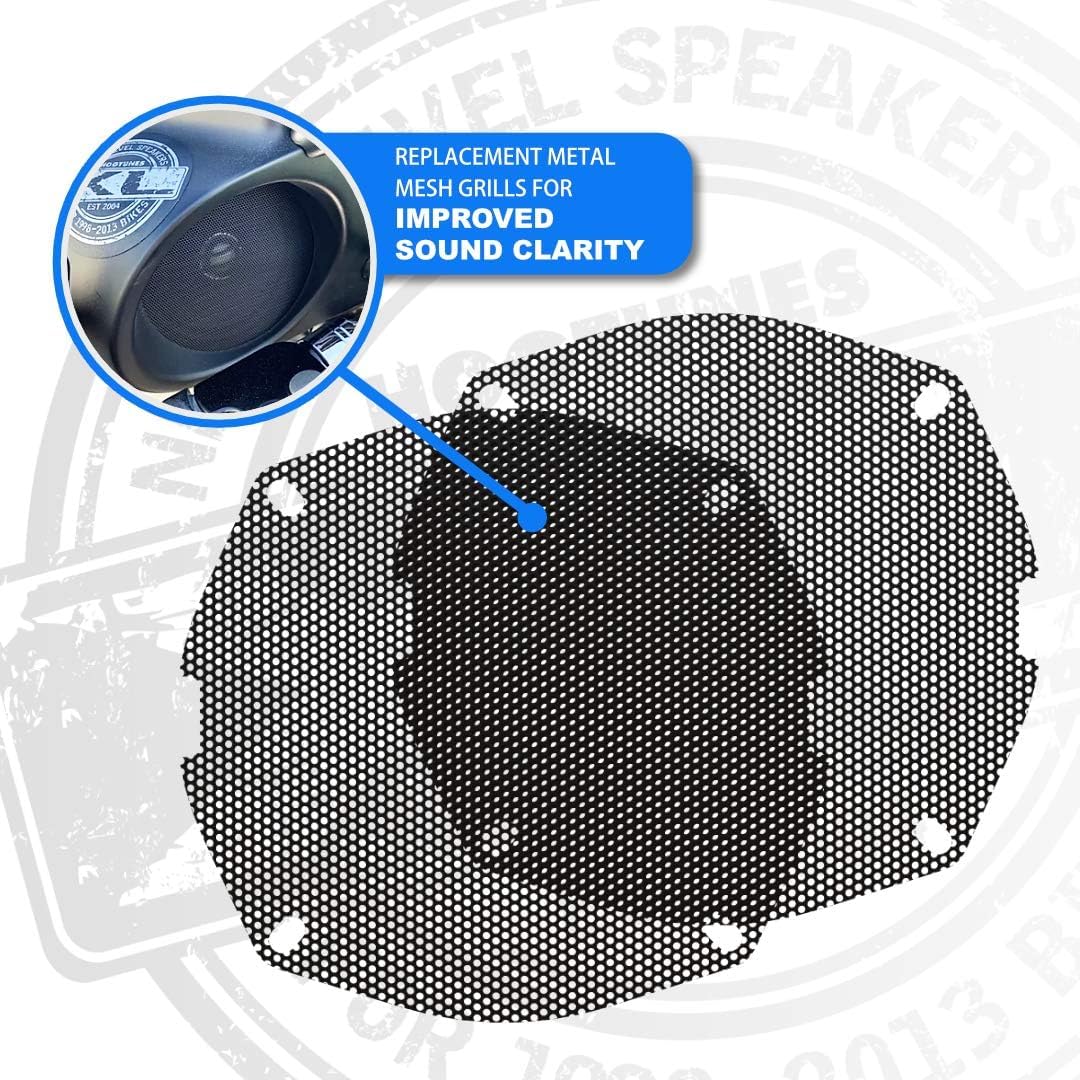 Hogtunes 352-XLF Altavoces frontales de alto rendimiento de la serie XL de 5.25 pulgadas con parrillas (paquete de 2), se adapta a motocicletas Harley-Davidson 1998-2013