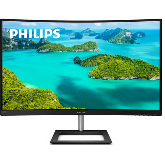 PHILIPS 325E1C 32" Monitor sin Marco, Panel VA, Curvo 1500R, Quad HD 2K, Ultra Wide-Color, 123% sRGB, 75Hz, 4 ms, FreeSync, VESA.