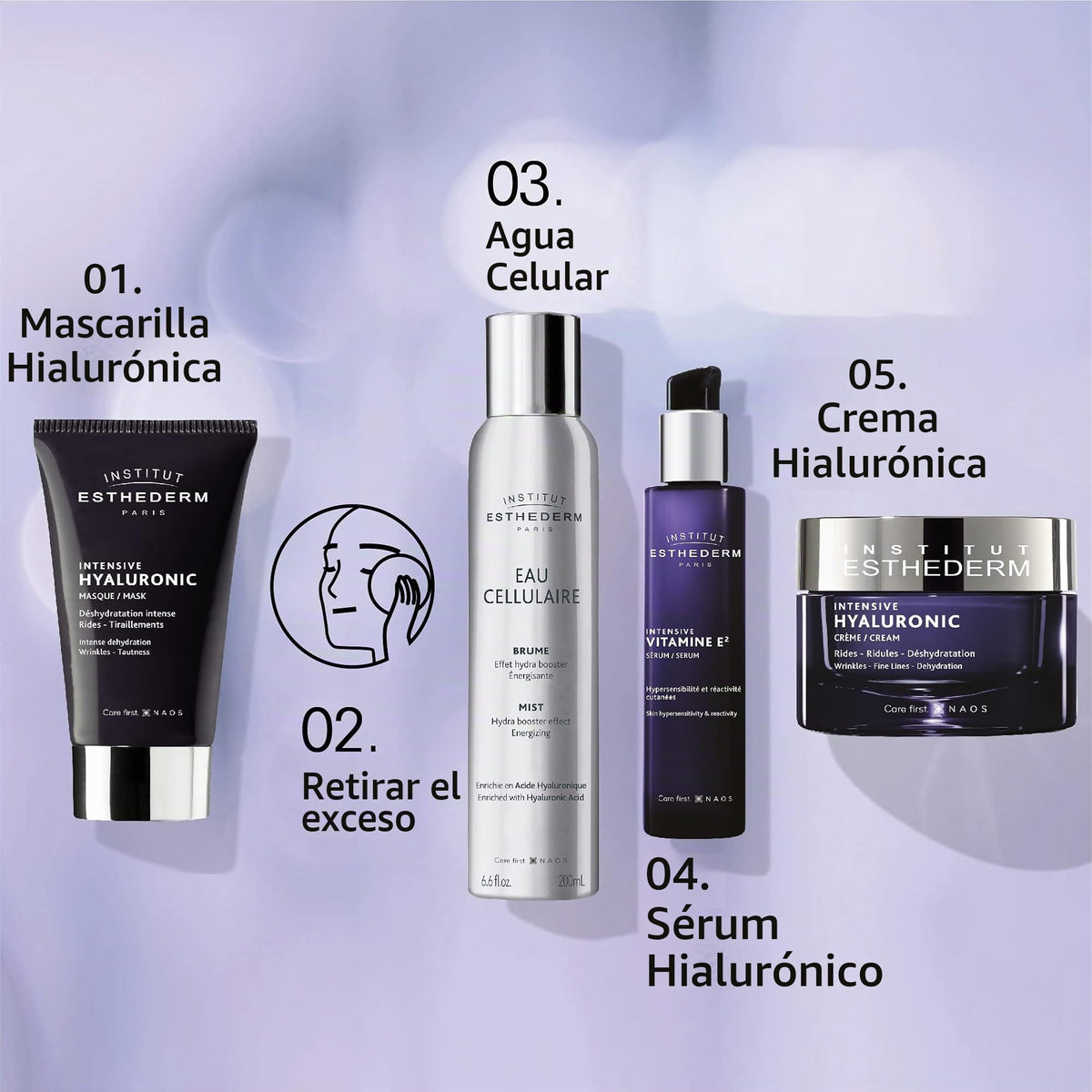 Institut Esthederm - Mascarilla hialurónica intensiva - Hidratante - Arrugas y líneas finas - Piel deshidratada