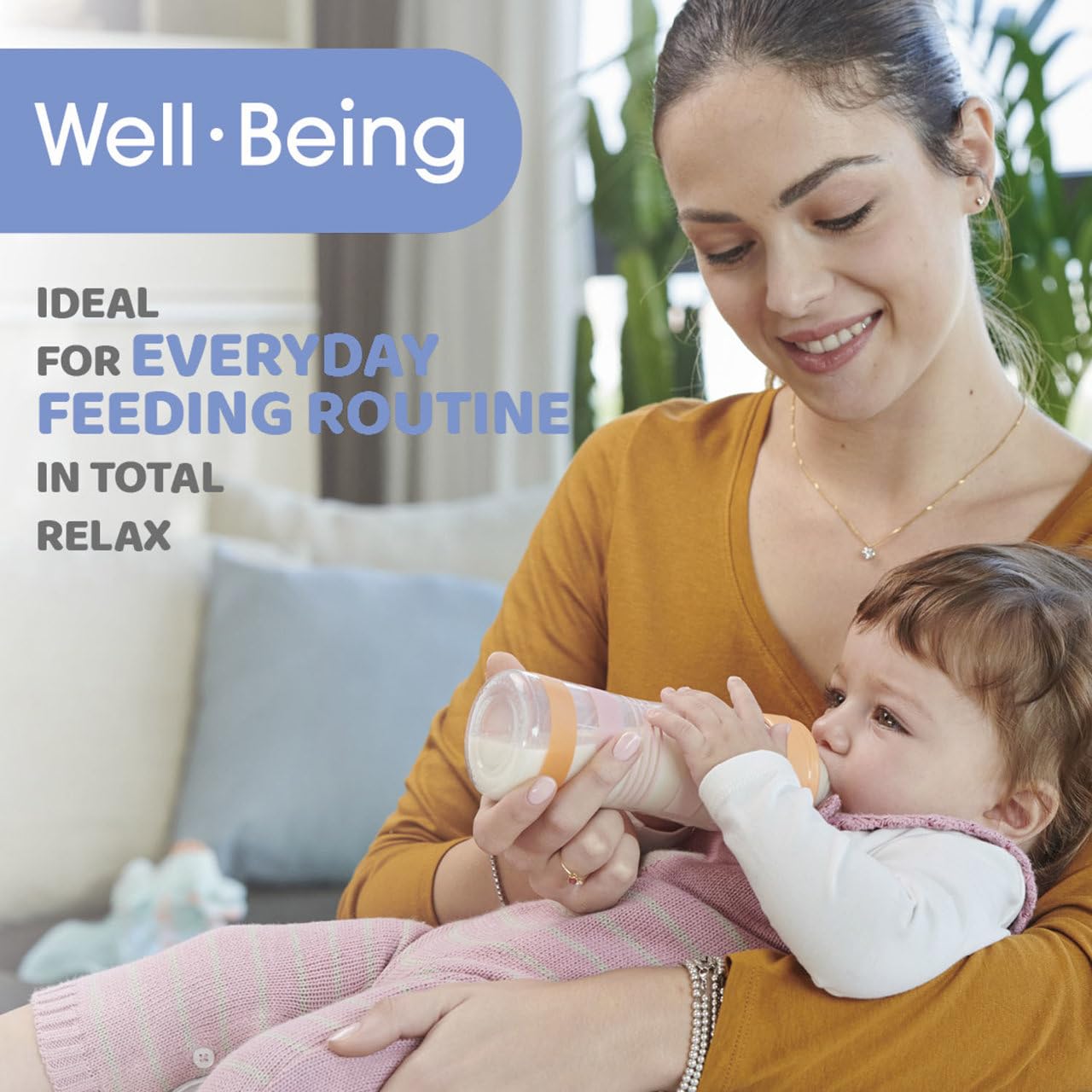 Chicco Biberón Anticólico Well Being 330 ml Verde