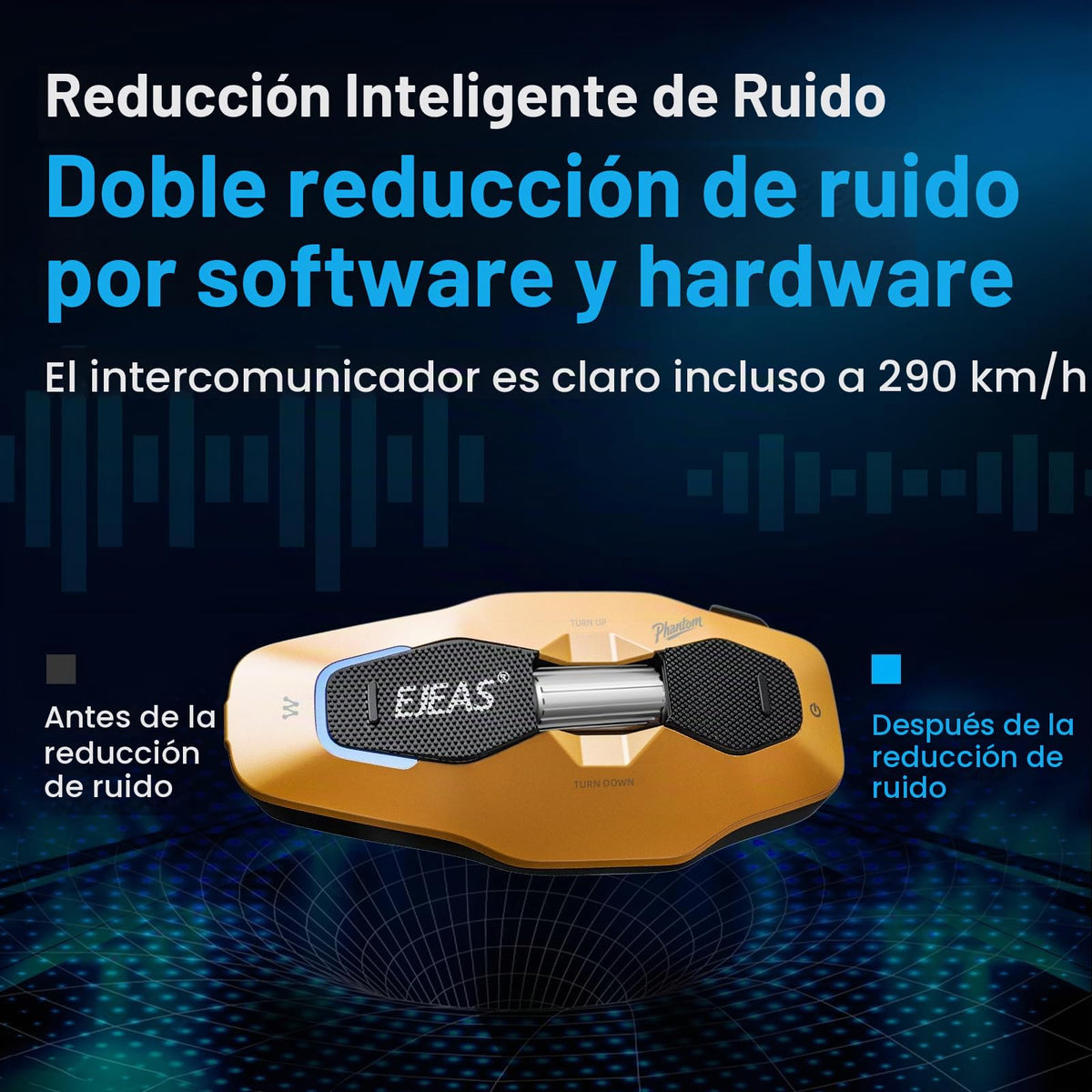 Casco de Motocicleta iSunergy X10 Bluetooth Negro con Intercomunicador y Reducción de Ruido Doble para Hombre