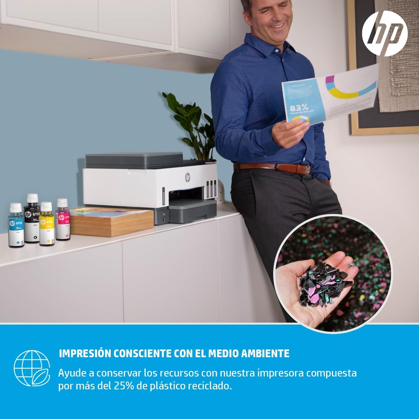 HP Impresora Multifuncional Smart Tank 790, Tinta Continua, Color, Wi-Fi, Dúplex (Doble Cara) & ADF Alimentador Automático (4WF66A)