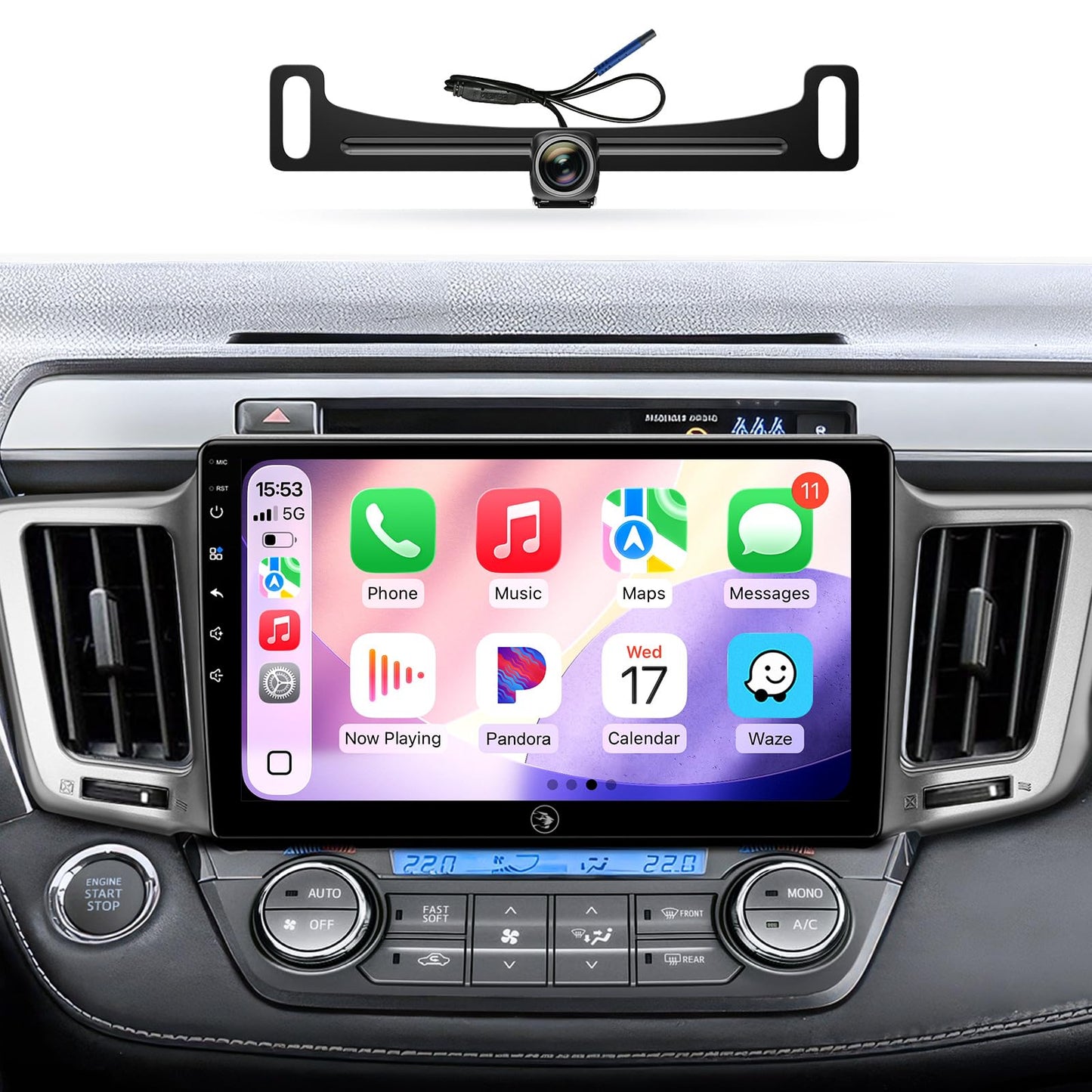 4G+64G para Toyota RAV4 2013-2018 Radio QLED visualización táctil estéreo de coche