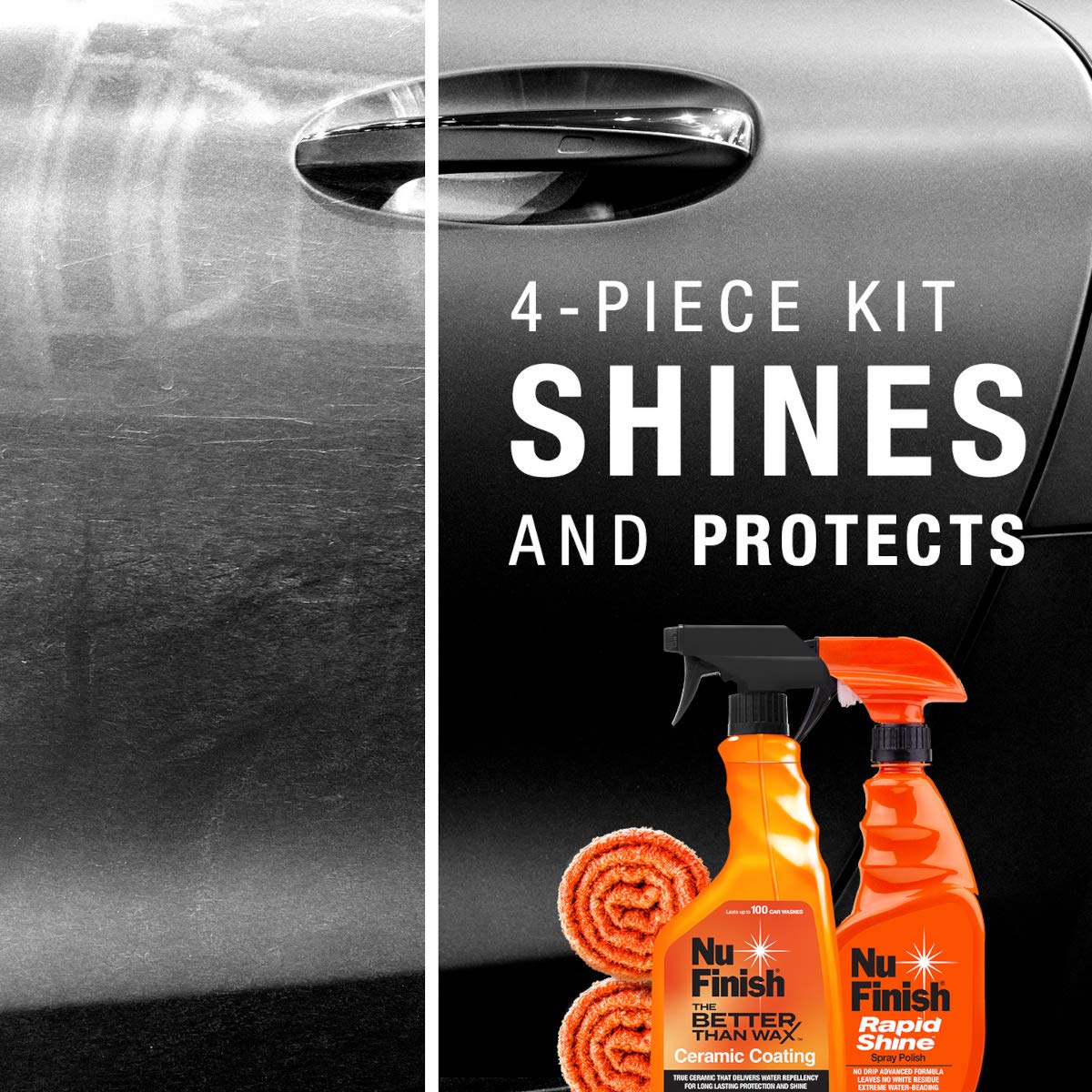Juego de Protectores de Coche Nu Finish Naranja con Revestimiento de Cerámica y Brillo rápido